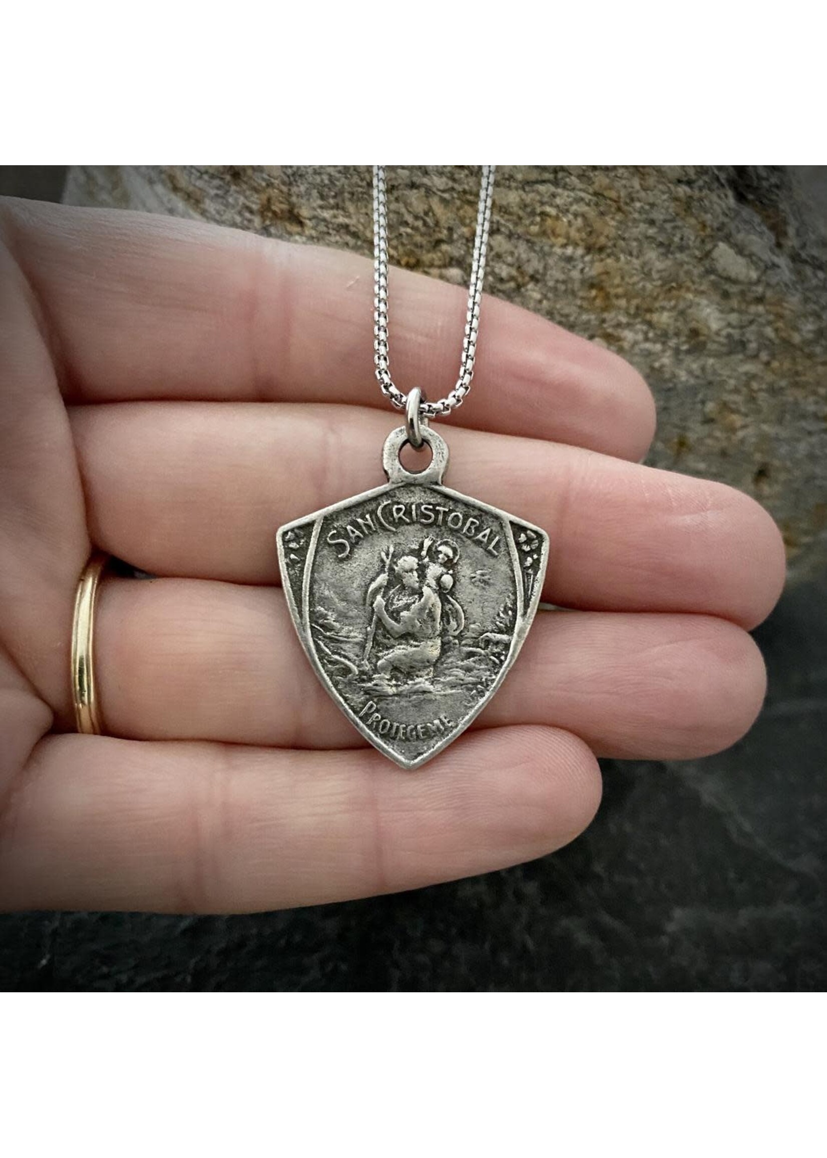 Vintage saint christopher on sale medal
