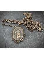 Brass St Christopher Men's Necklace