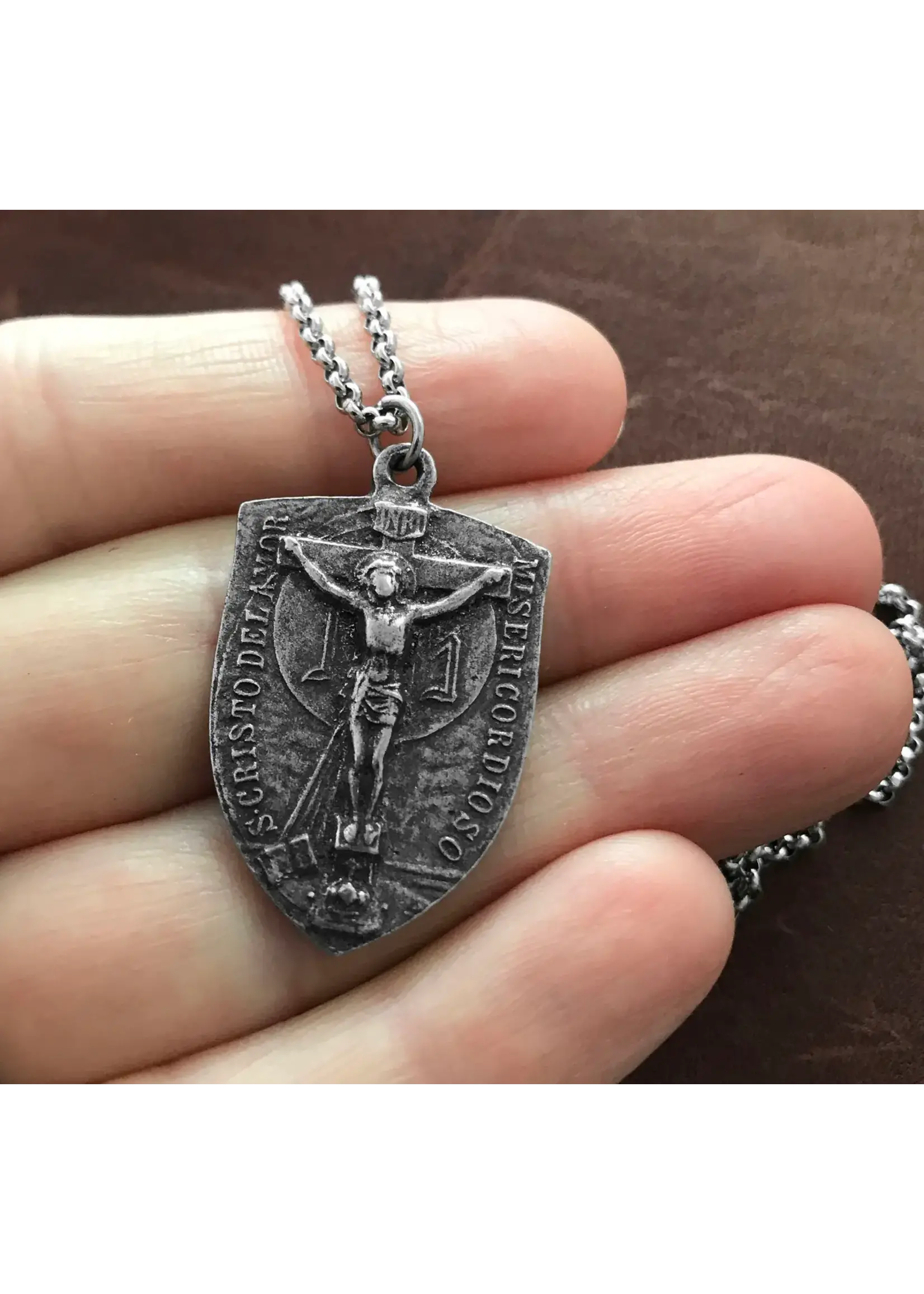 johnny ltd Crucifix Shield Men's Necklace