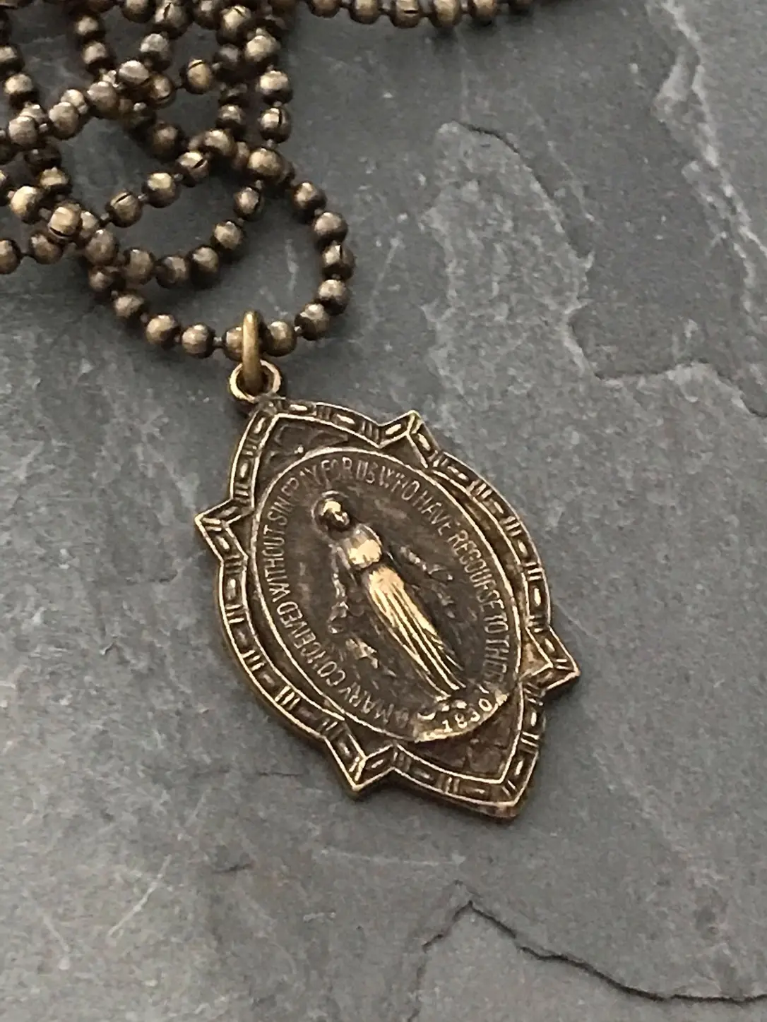 Our Lady of Guadalupe Brass Picture Center Medal Brass Crucifix for rosary  making.