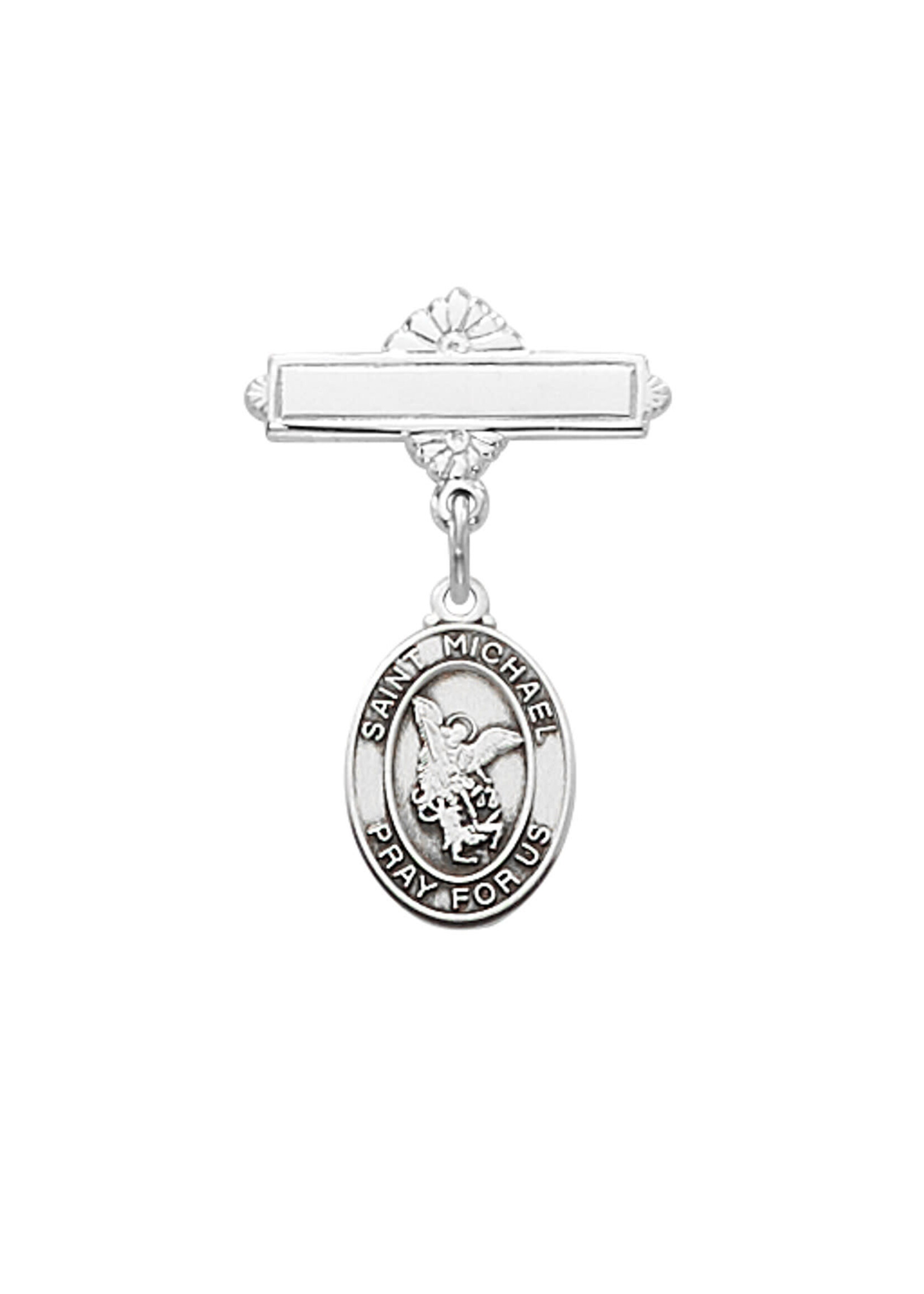 Sterling Silver St Michael Baby Pin