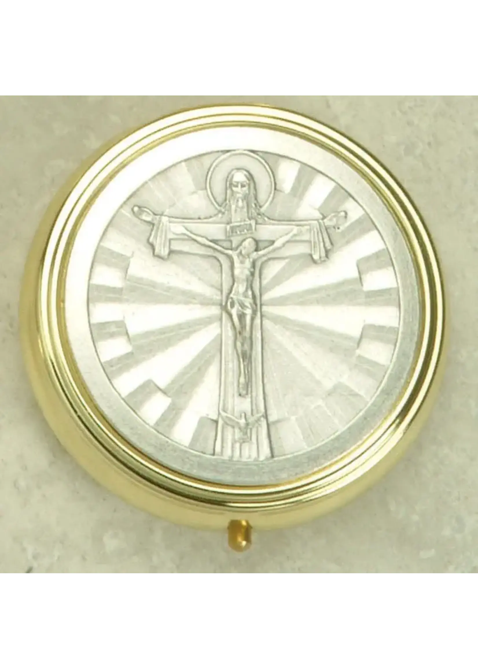 Silver toned Trinity Crucifix Pyx