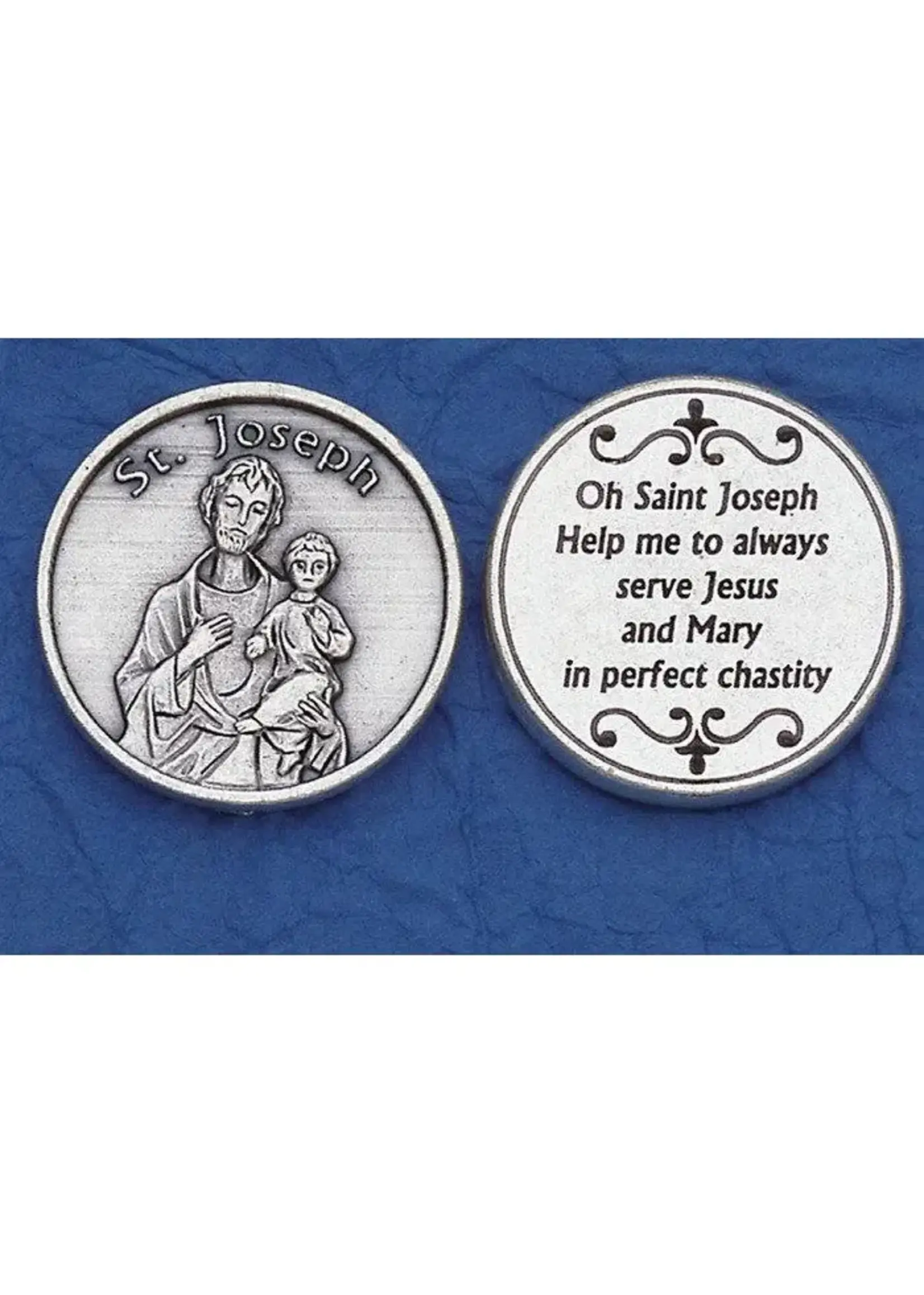 Saint Joseph pocket prayer token/coin