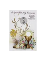First Holy Communion Card with pocket prayer token/coin
