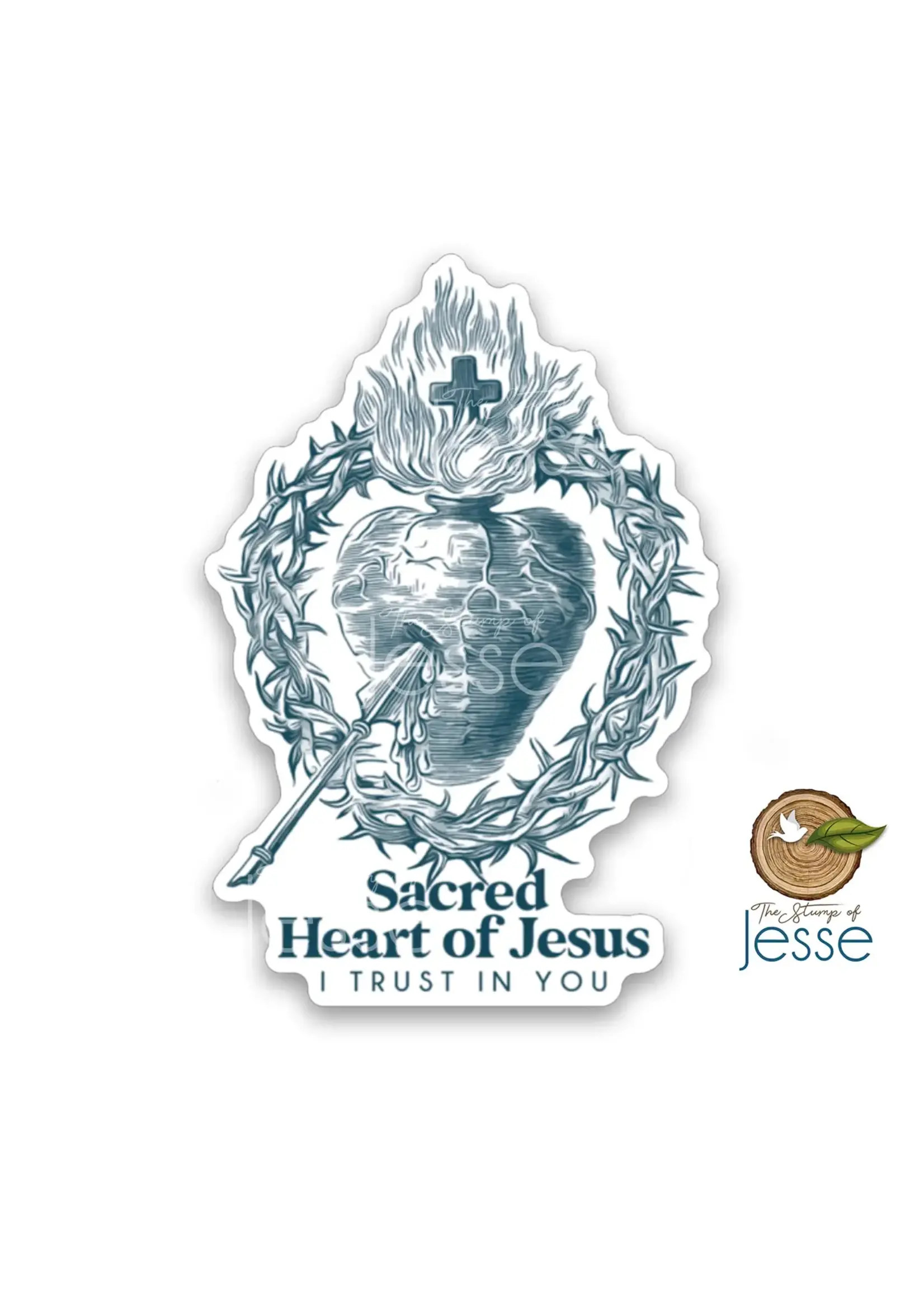 Sacred Heart of Jesus Waterproof Vinyl Sticker