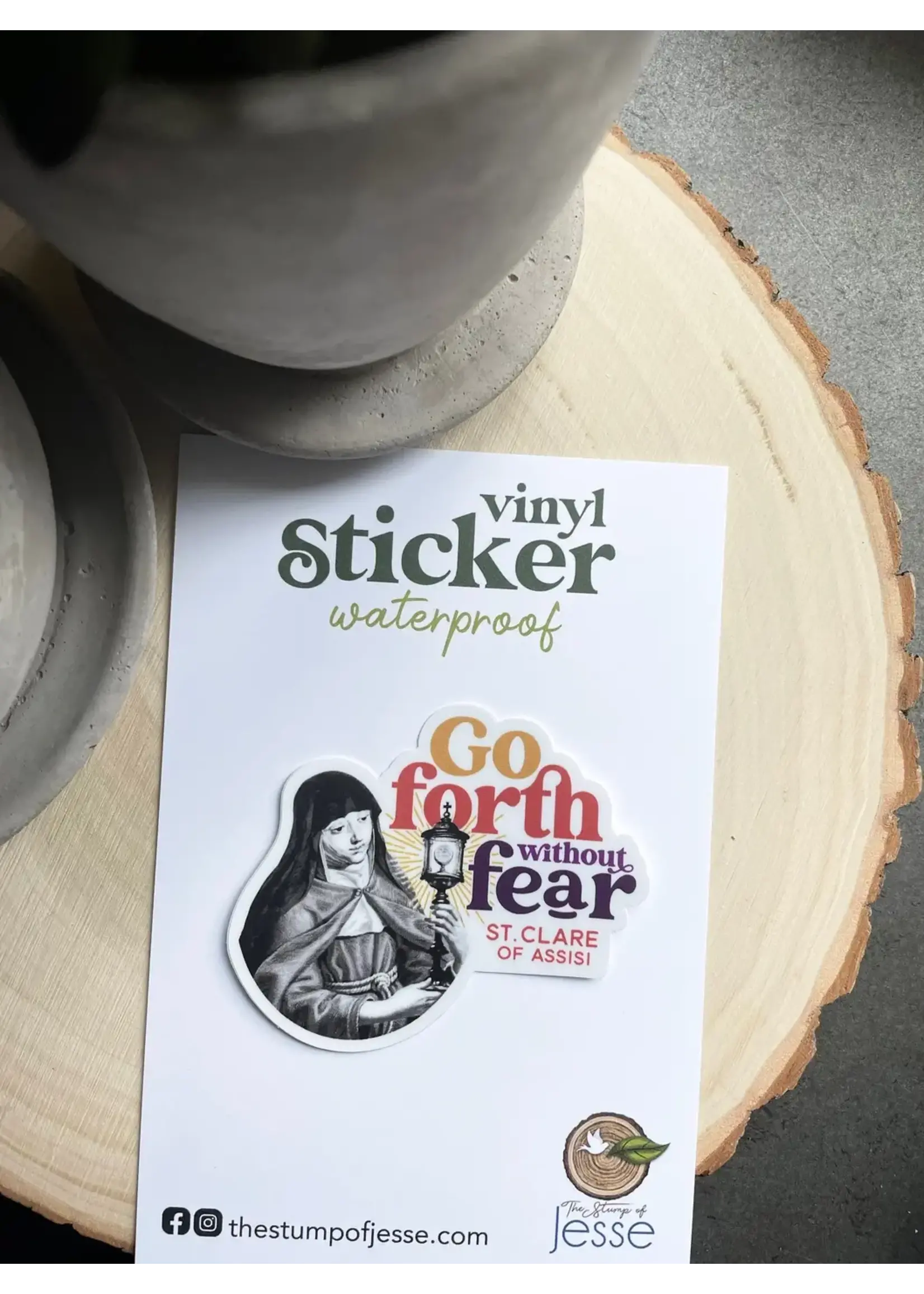 St Clare of Assisi Waterproof Vinyl Sticker