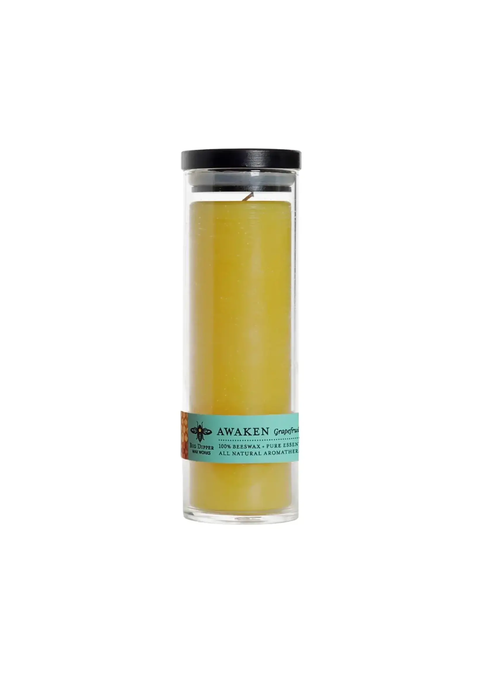 Beeswax Aromatherapy Sanctuary Candle in Glass - Awaken (Grapefruit + Spruce)