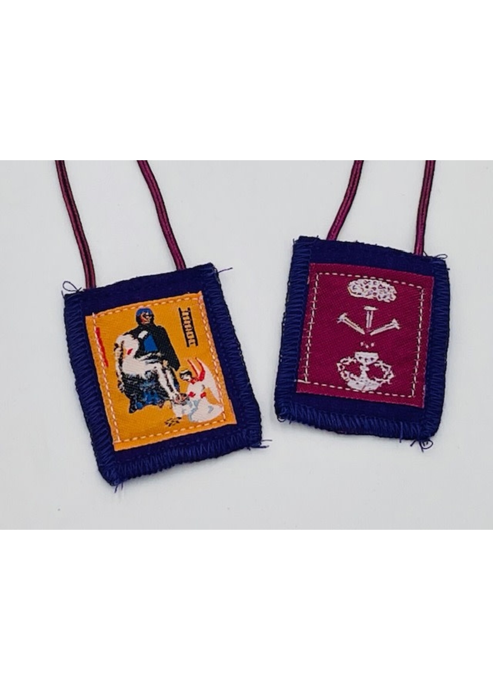 Purple Scapular of Blessing & Protection- wool deluxe 1.75" x 2"