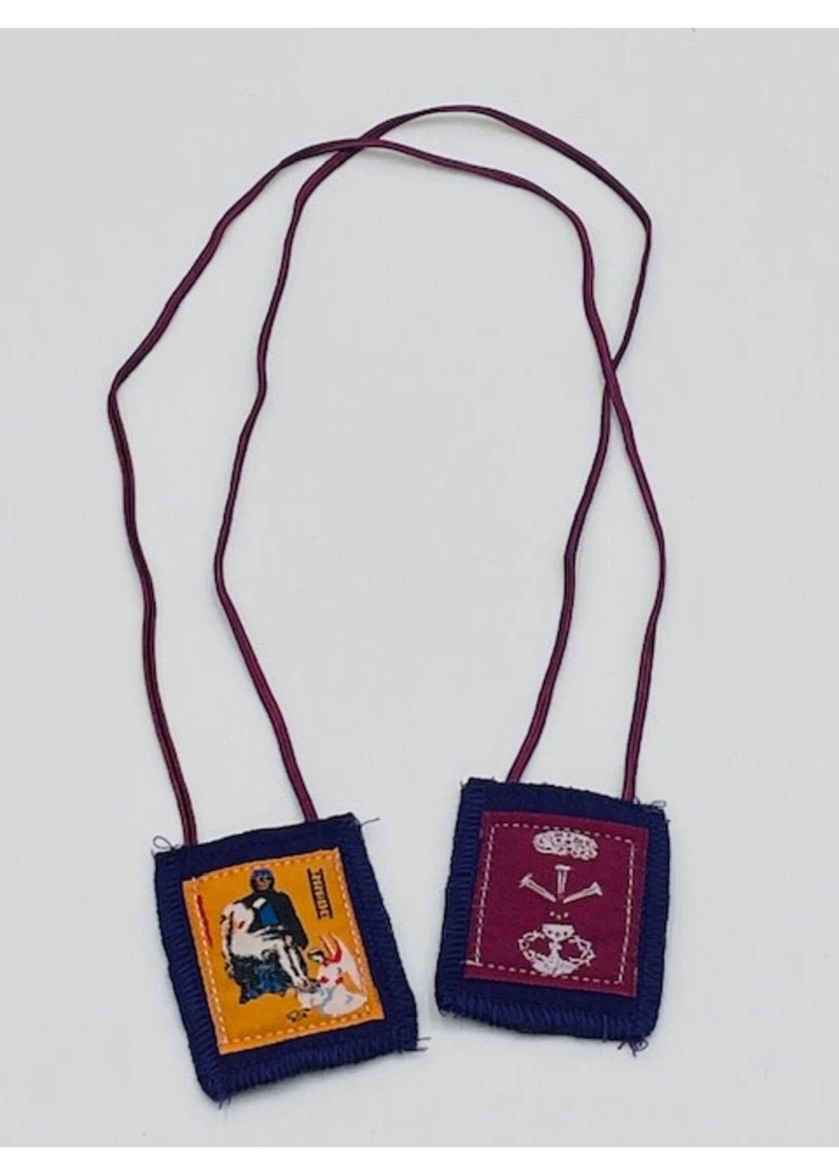 Purple Scapular of Blessing & Protection- wool deluxe 1.75" x 2"