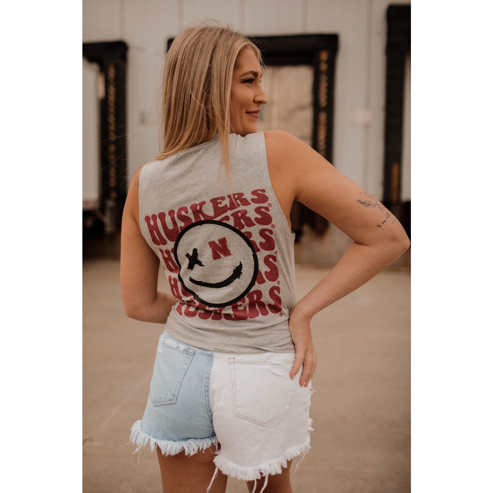 Huskers Smiley Tank