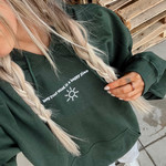 Keep Your Mind in a  Happy Place Embroidered Hoodie