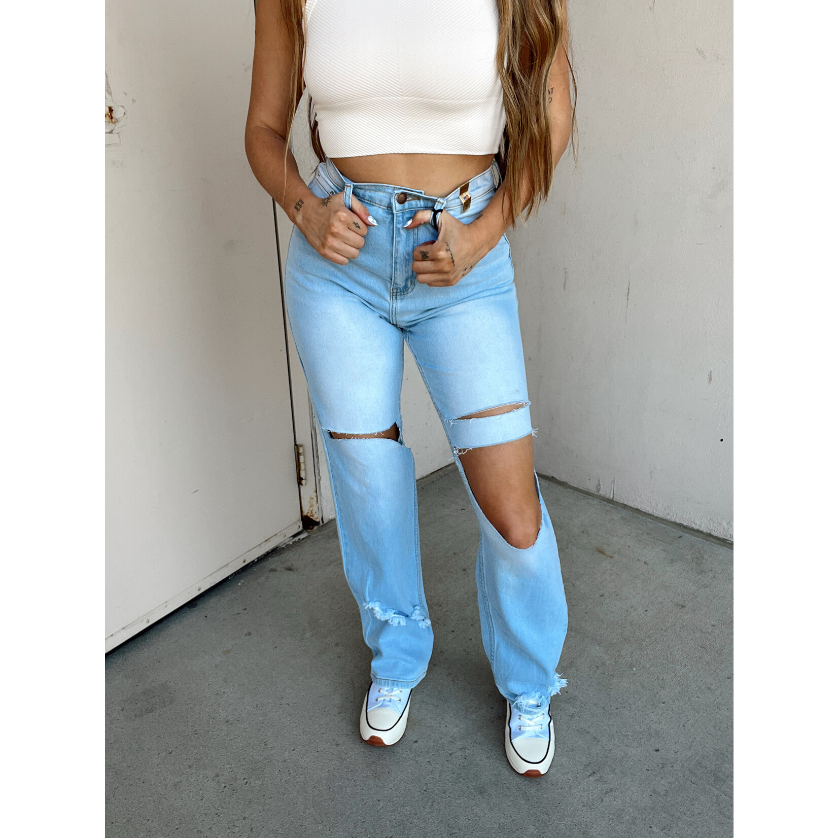 Mikky Distressed Wide Leg