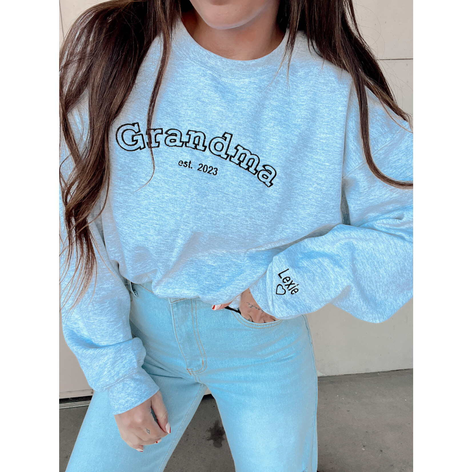 One Word Custom Embroidered Crew