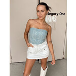 Leather Emb. Western Corset Top