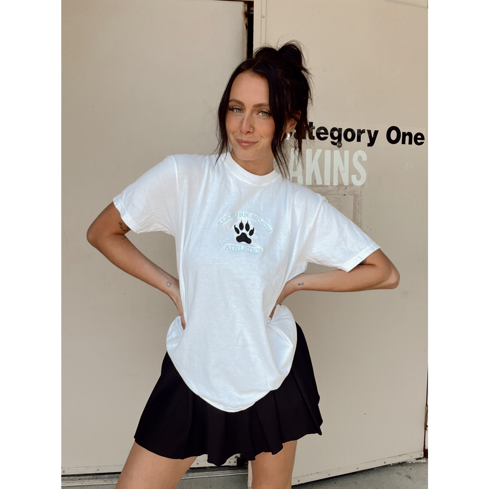 Elkhorn North Athletics Paw Emb. Tee