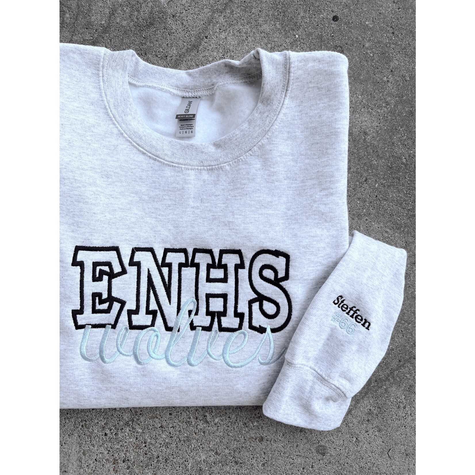 ENHS Wolves Embroidered Crew + Name/Number