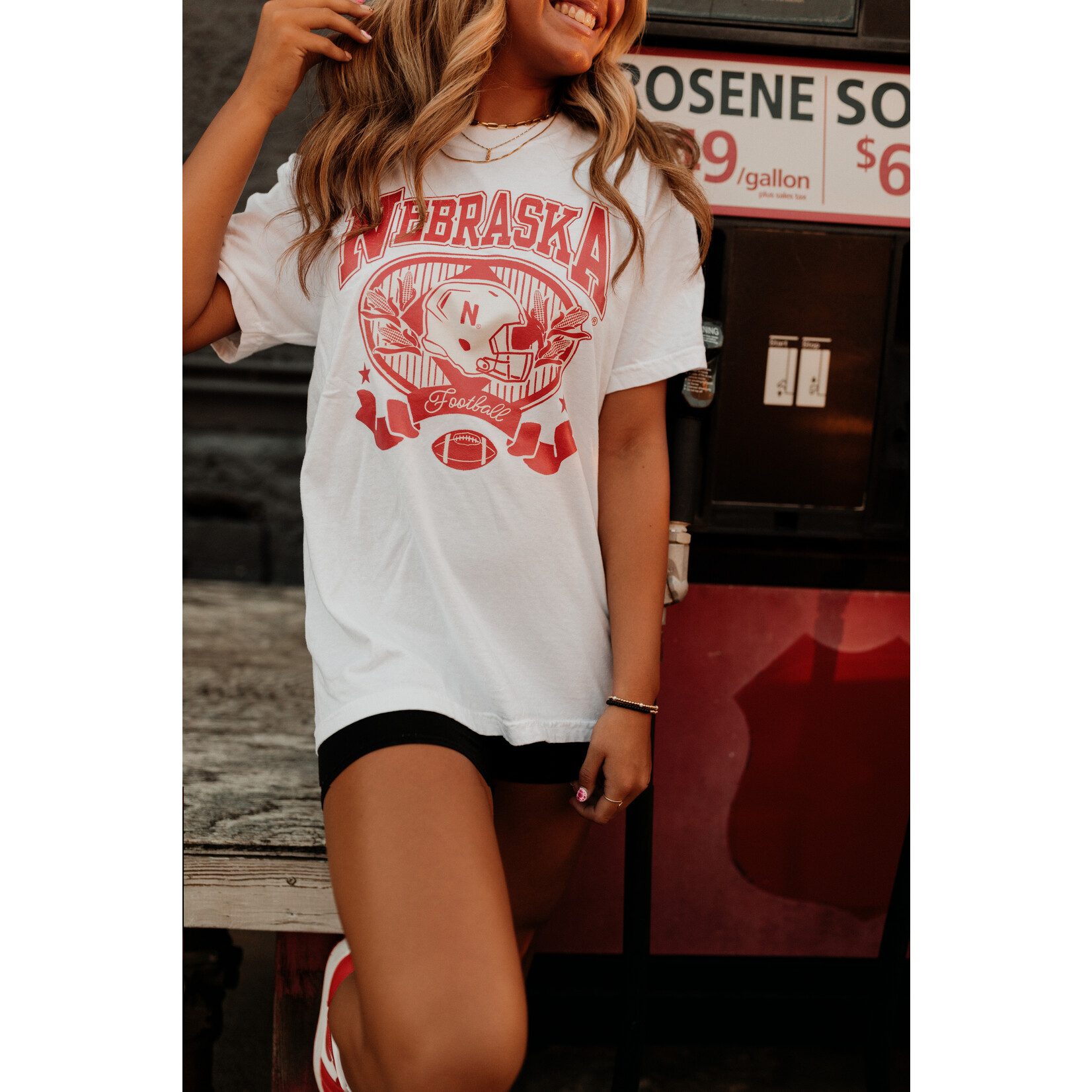 comfort colors Nebraska Helmet Ribbon Tee