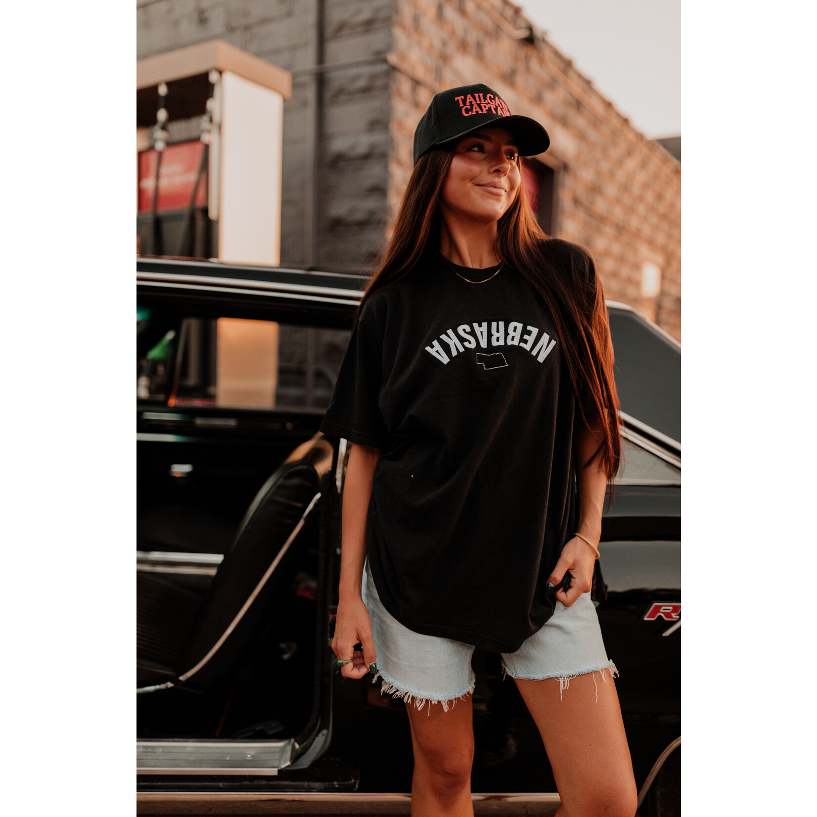 comfort colors Upside Down Nebraska Embroidered Tee