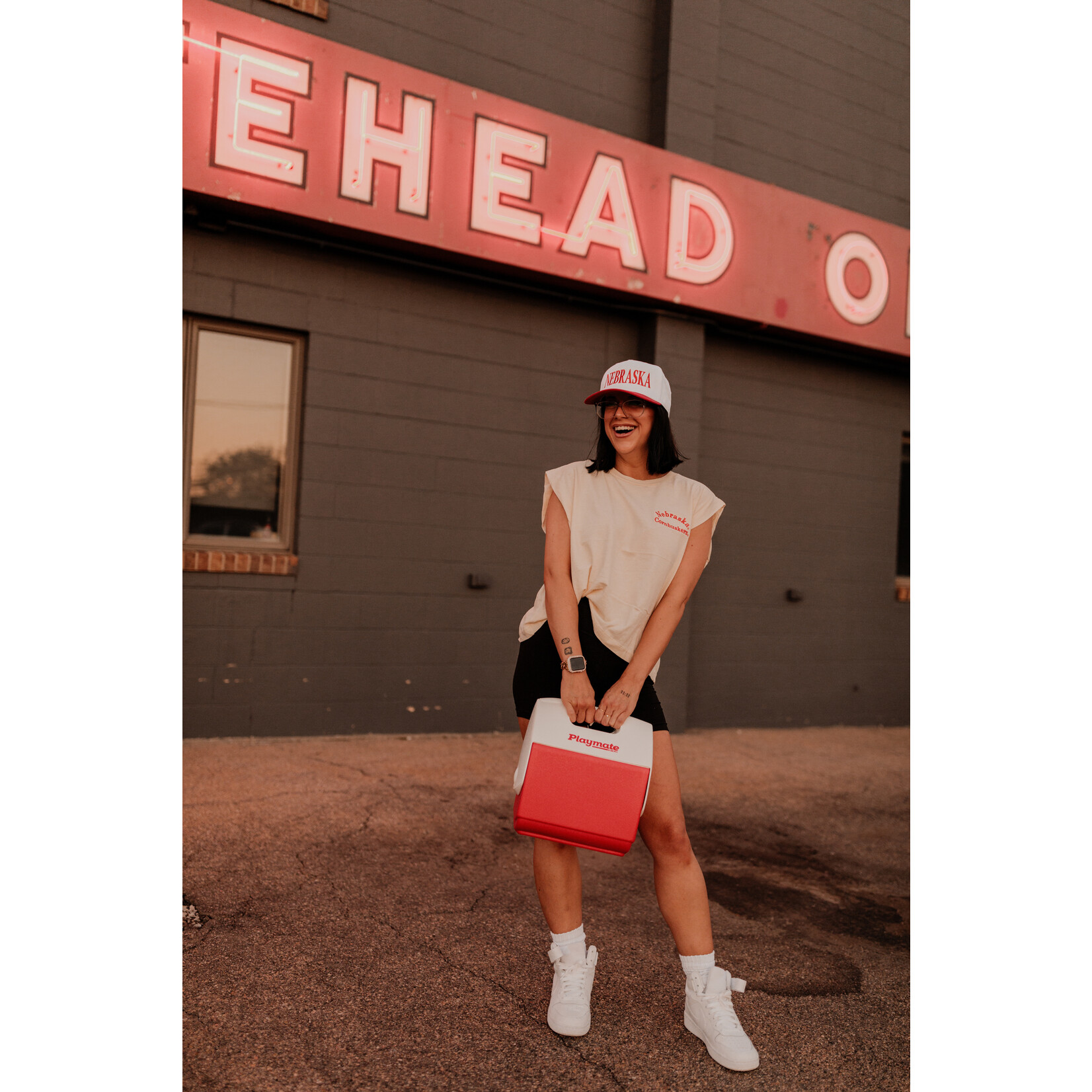 American Apparel Nebraska Cornhuskers Arched Emb. Muscle Tee