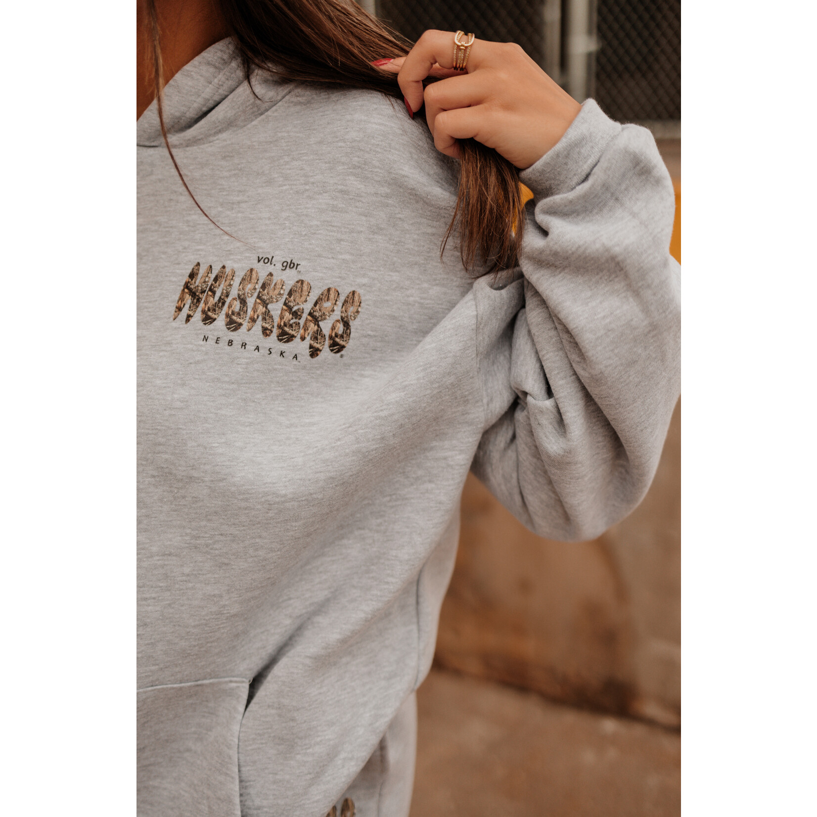 American Apparel Volume GBR. Camo Huskers Hoodie