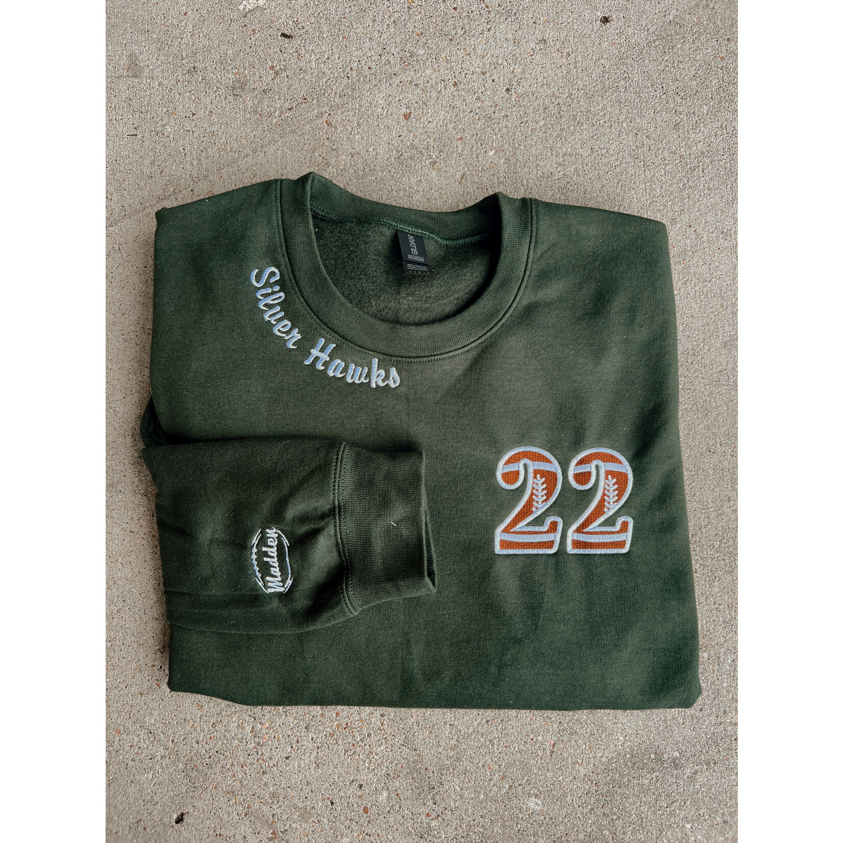 Gildan Football Custom Embroidered Crew