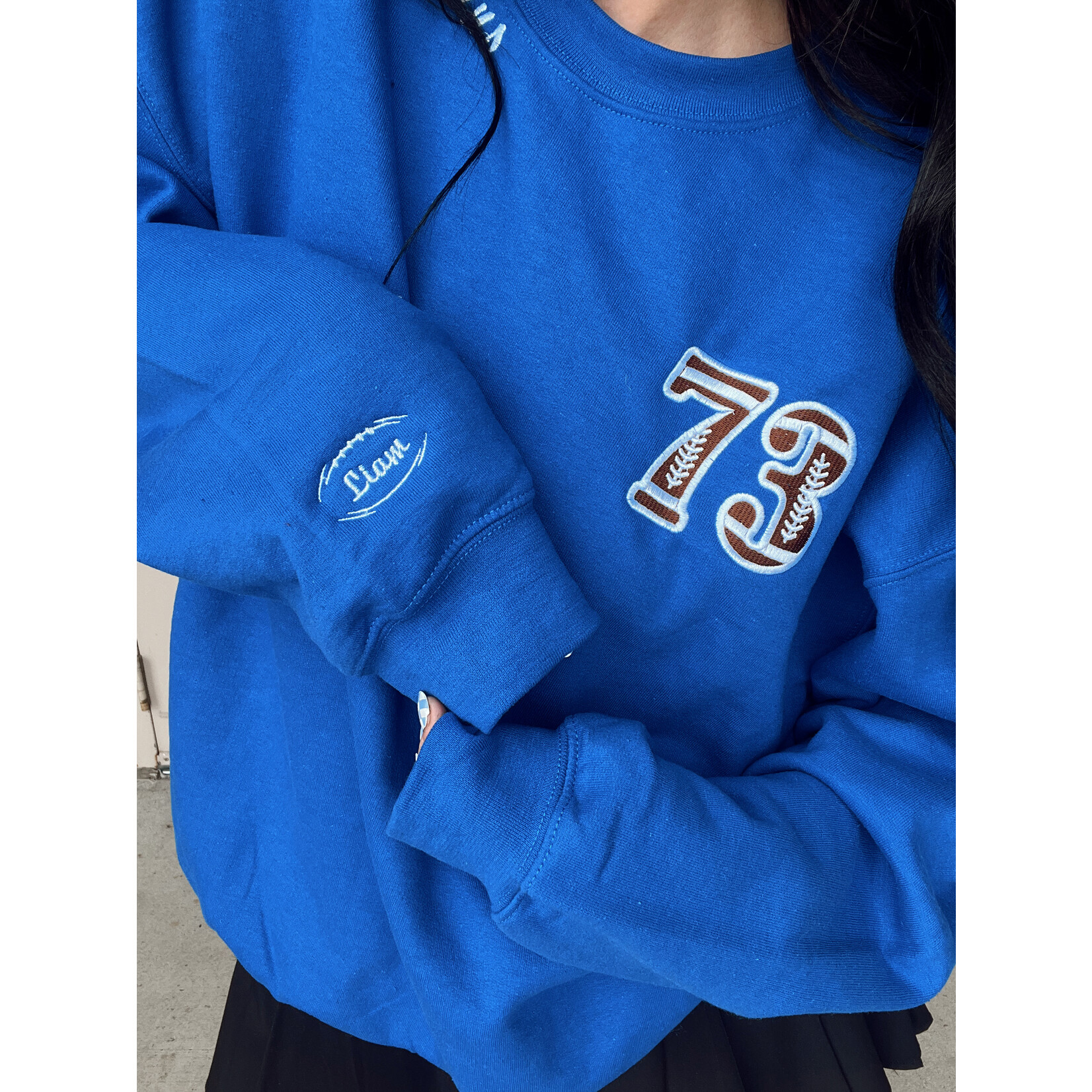 Gildan Football Custom Embroidered Crew