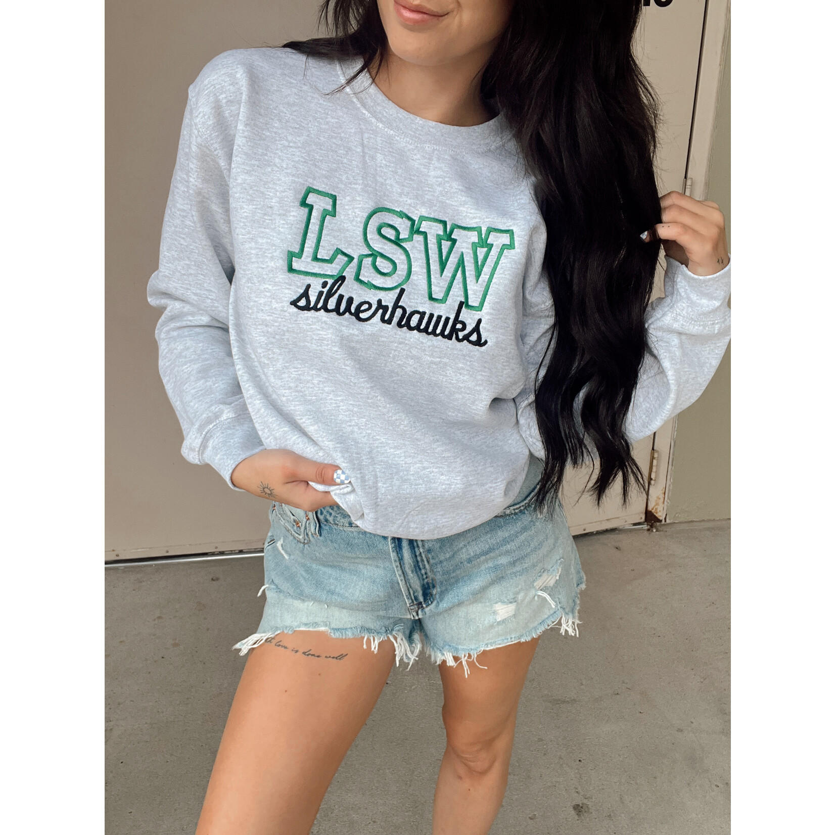 Gildan LSW Silverhawks Embroidered Crew