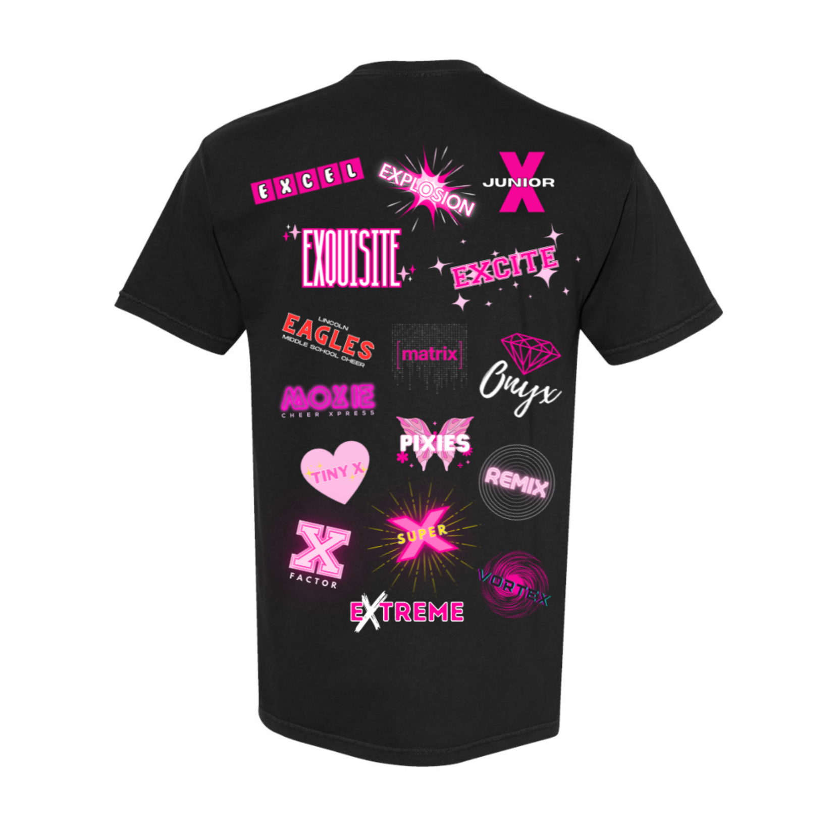 comfort colors Cheer Express All Teams Front & Back Tee