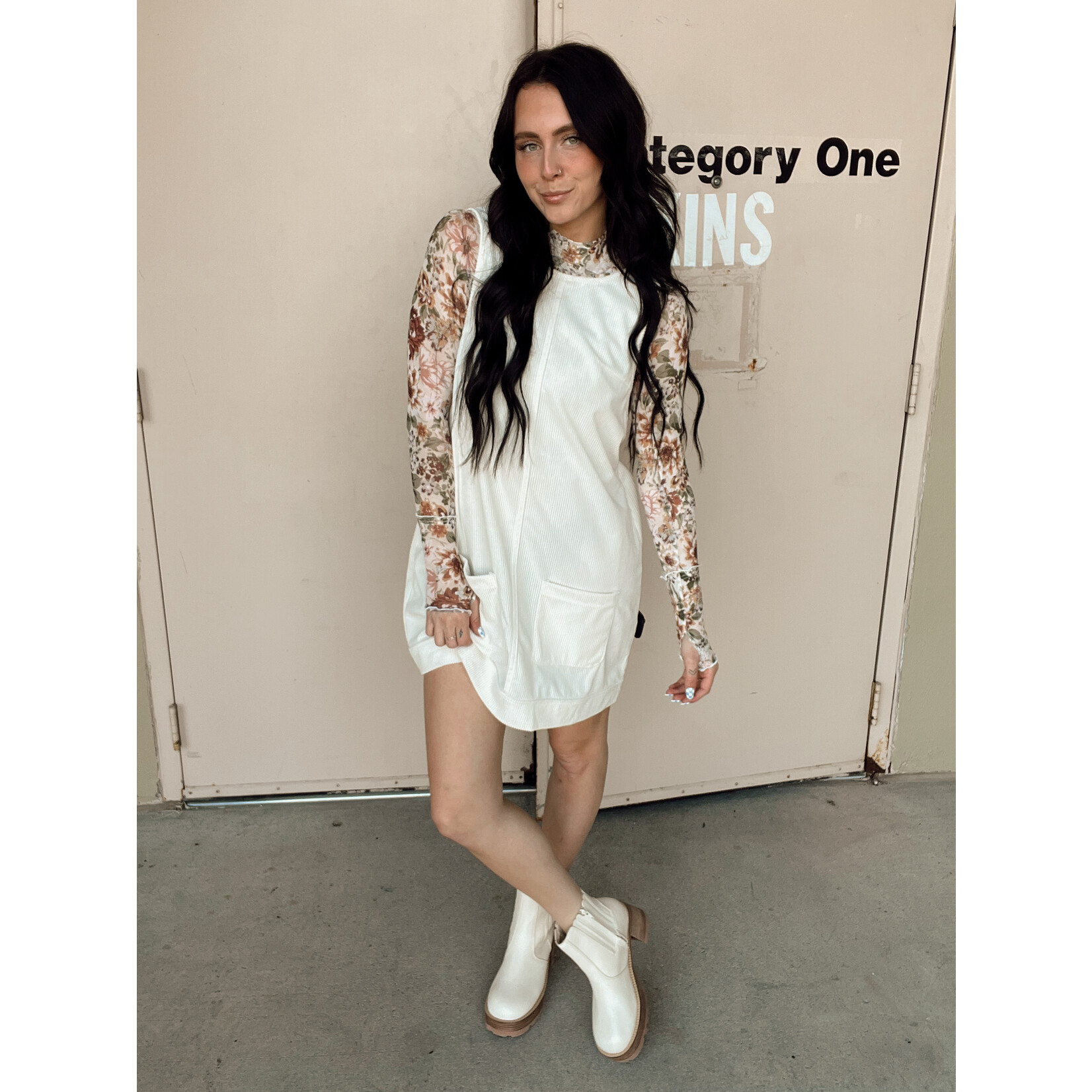 Core In Fashion Sleeveless Corduroy Mini Dress