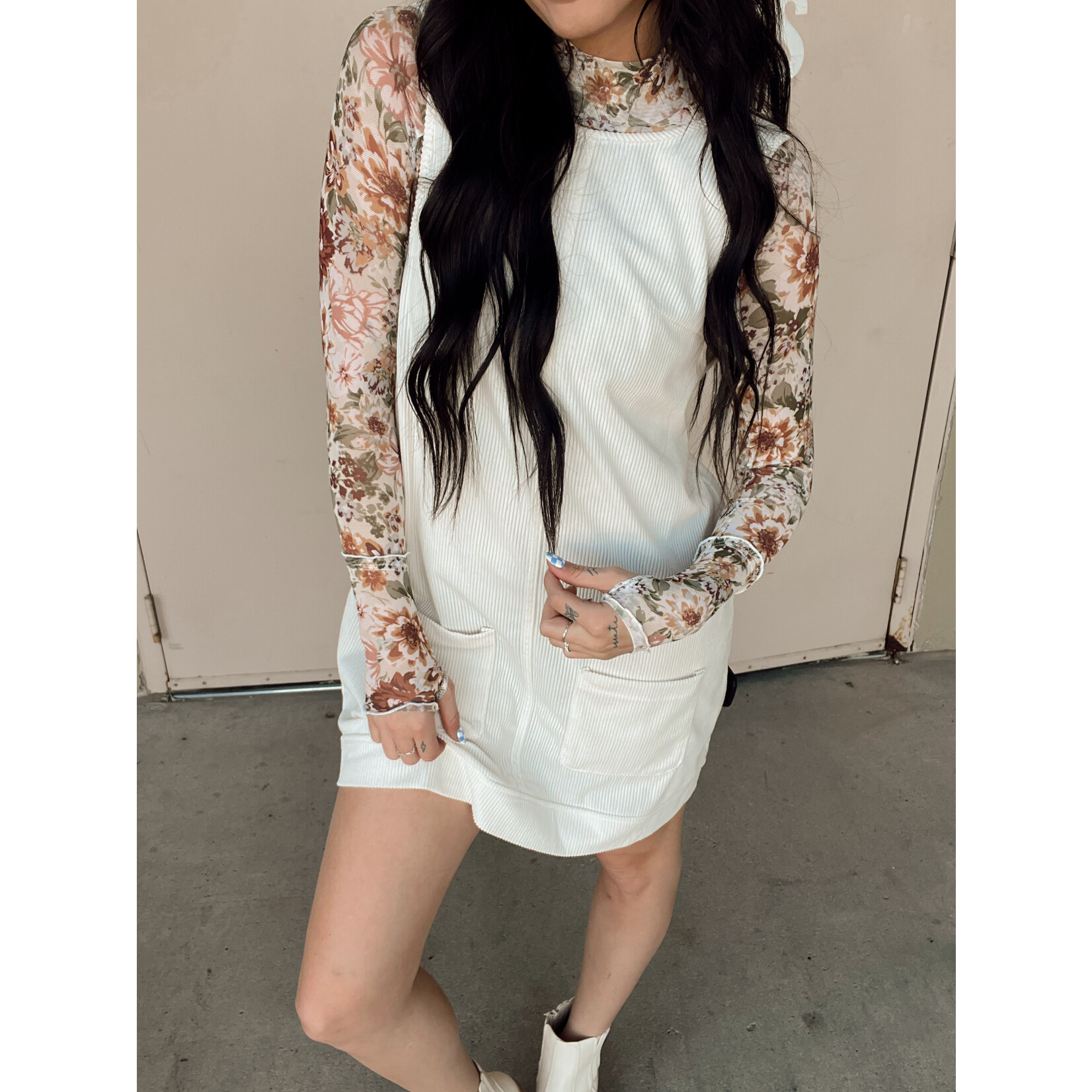 Core In Fashion Sleeveless Corduroy Mini Dress