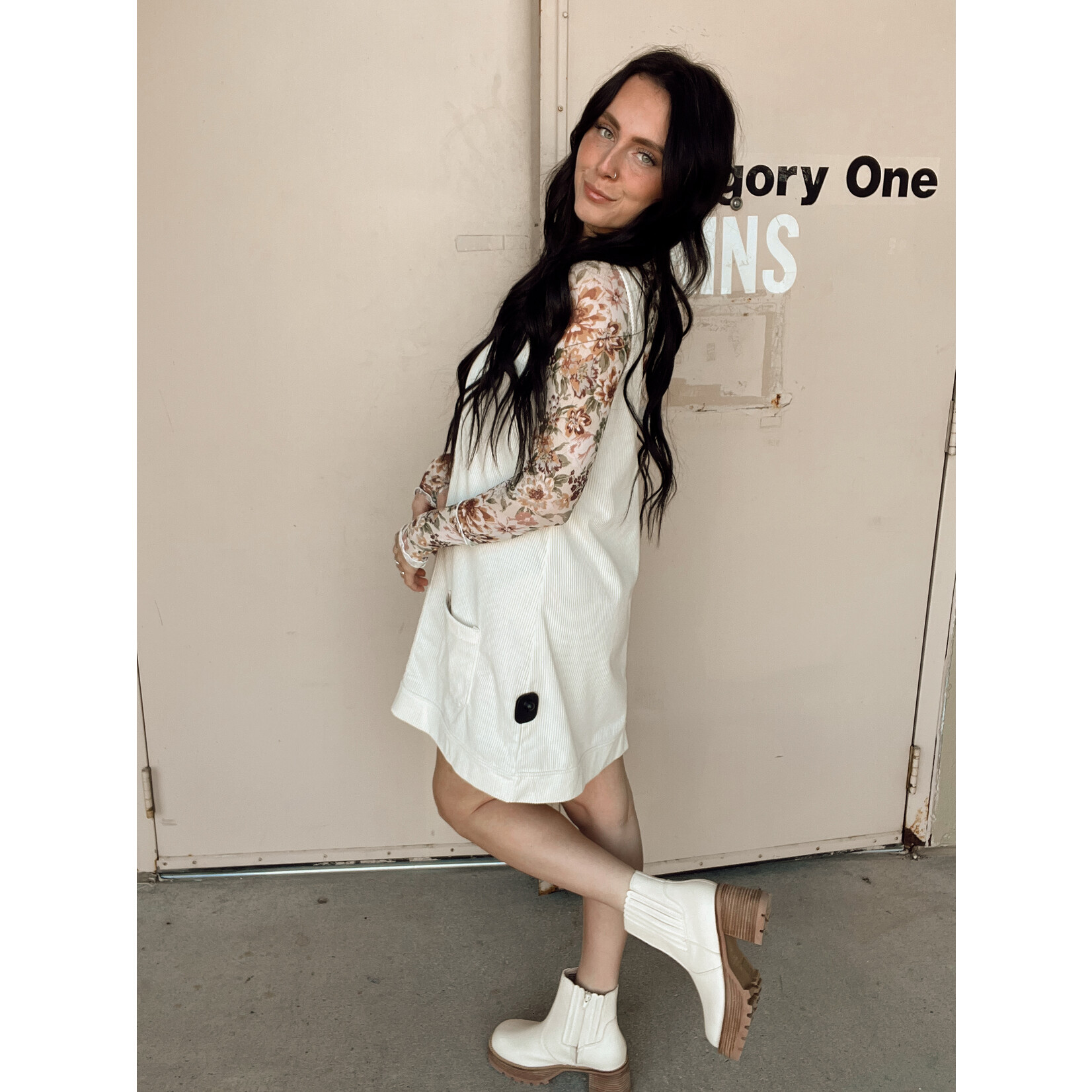Core In Fashion Sleeveless Corduroy Mini Dress