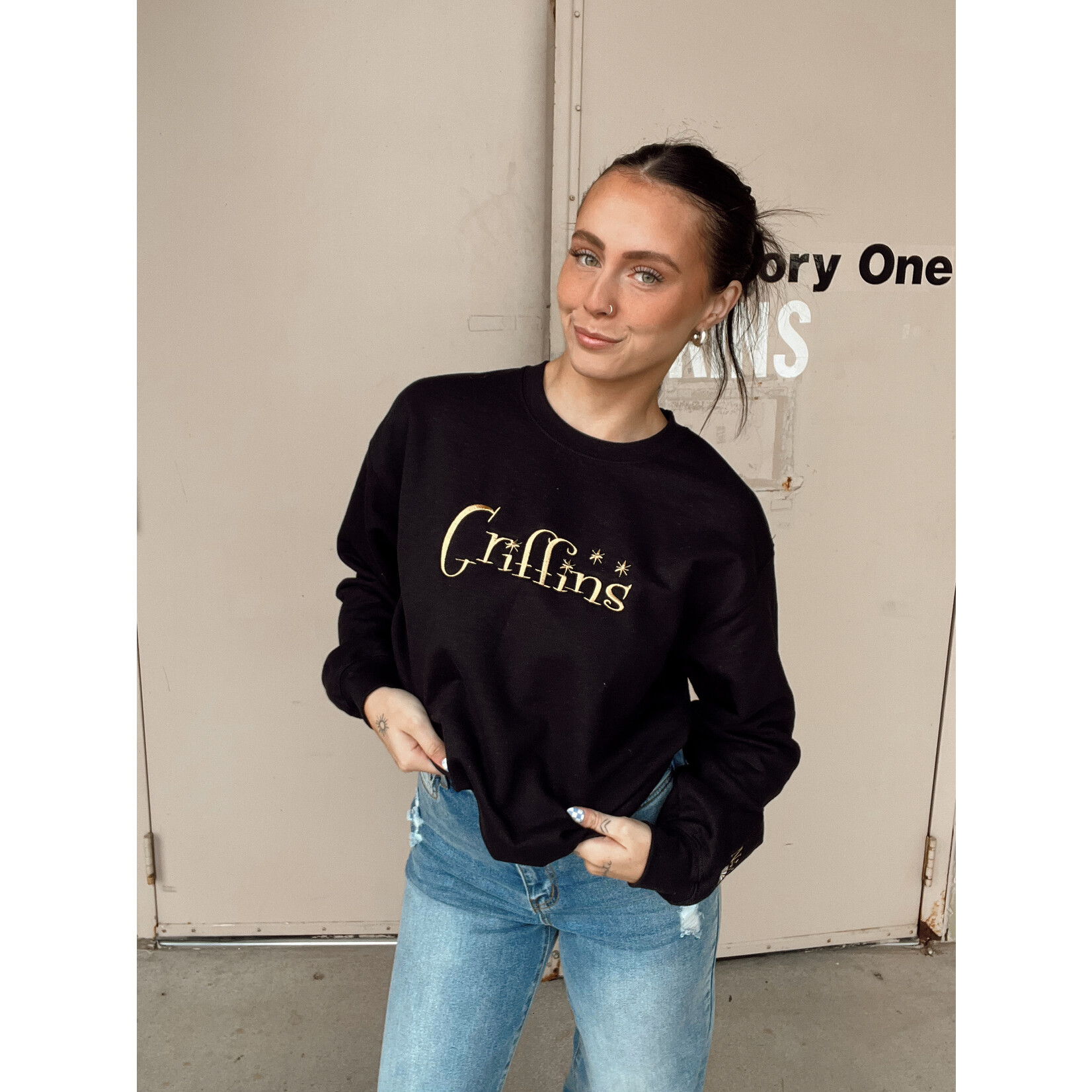 Gildan Griffins Cheer Custom Embroidered Crew
