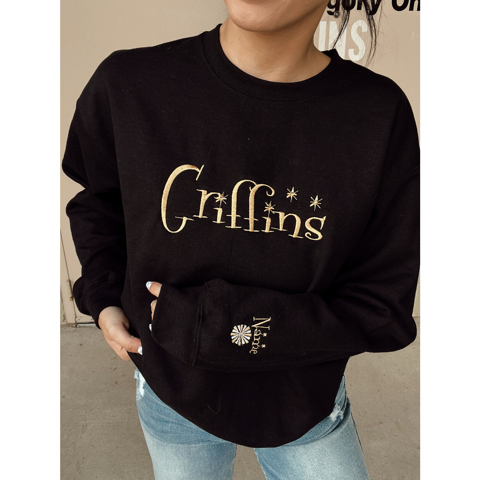 Gildan Griffins Cheer Custom Embroidered Crew