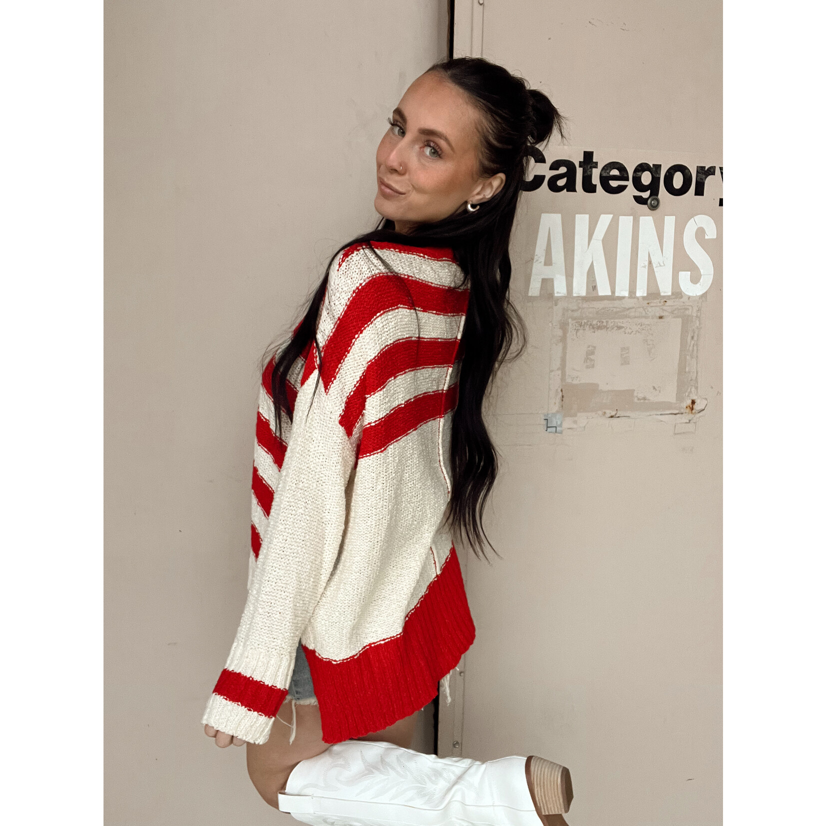 Stripe Long Sleeve Cardigan