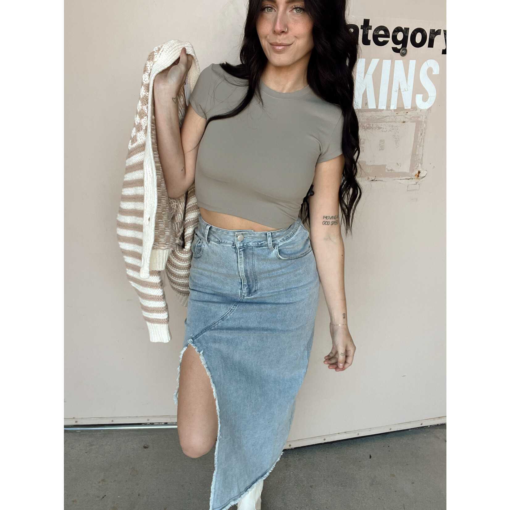 zenana Cropped Interlock Short Sleeve Top