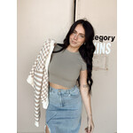 zenana Cropped Interlock Short Sleeve Top