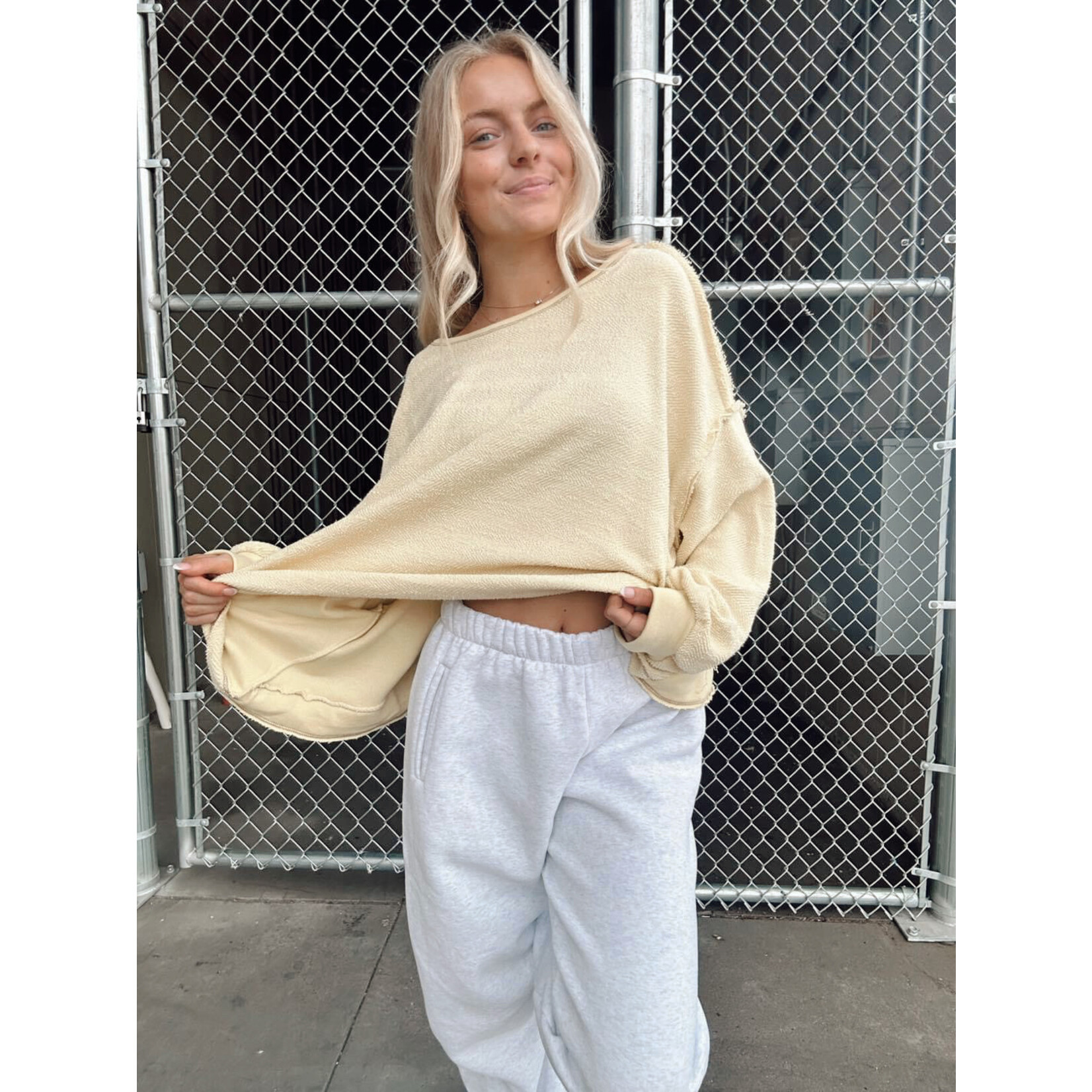 Overlap Open Back Stitched Top