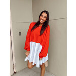 Contrast Color-Block Oversize Mini Dress