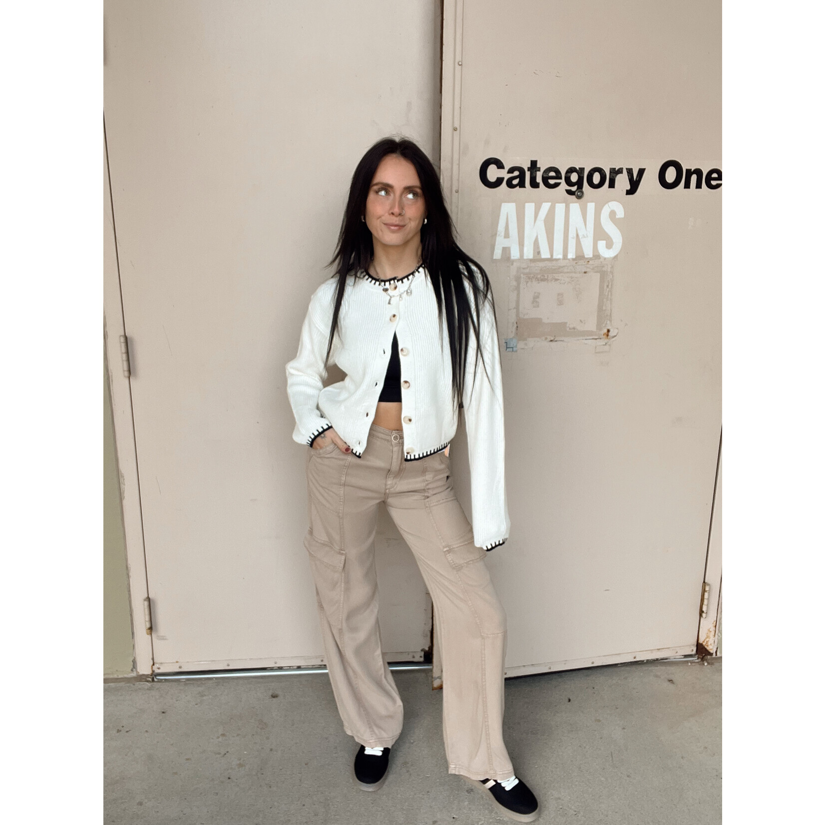 High Rise Tencel-Cargo Pants