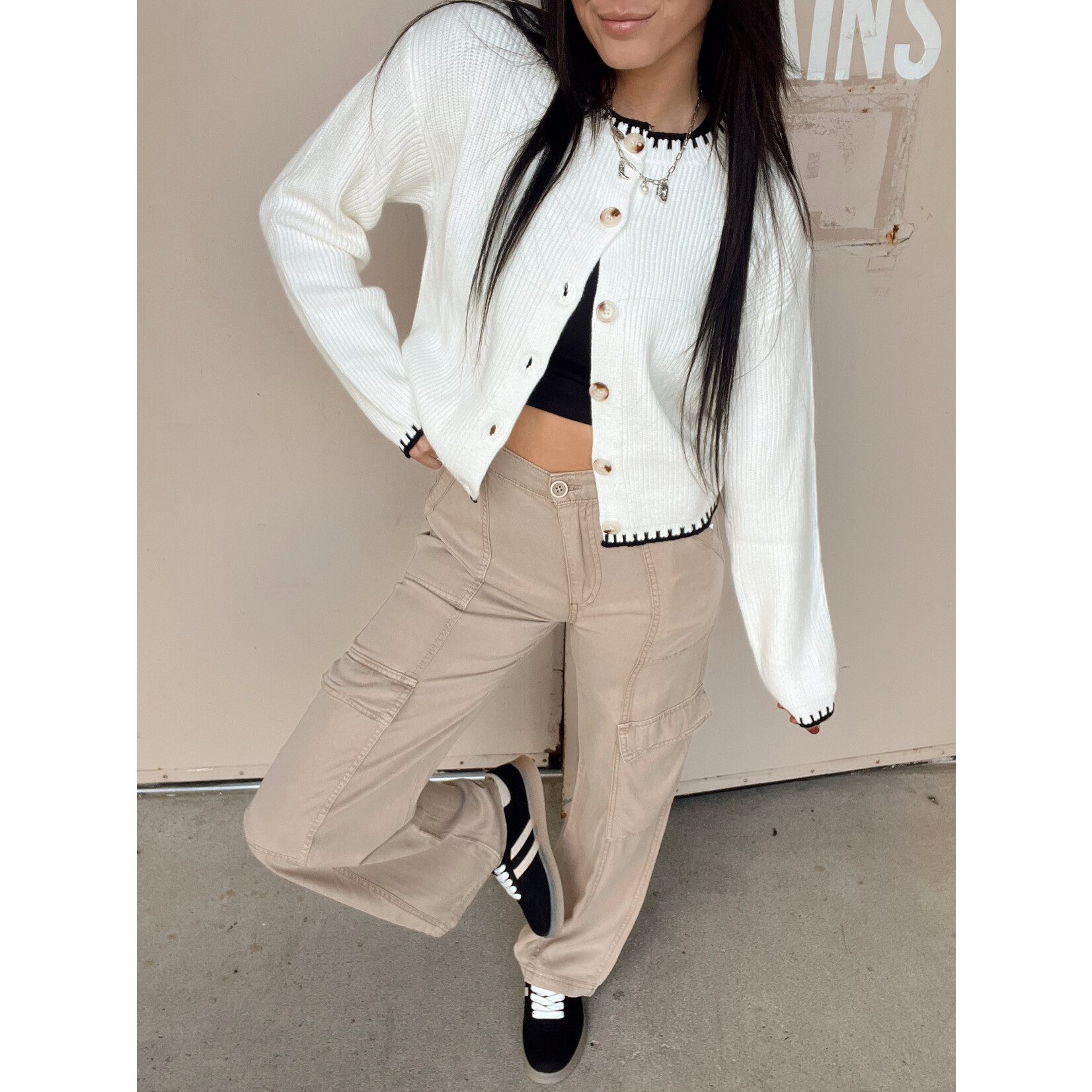 High Rise Tencel-Cargo Pants
