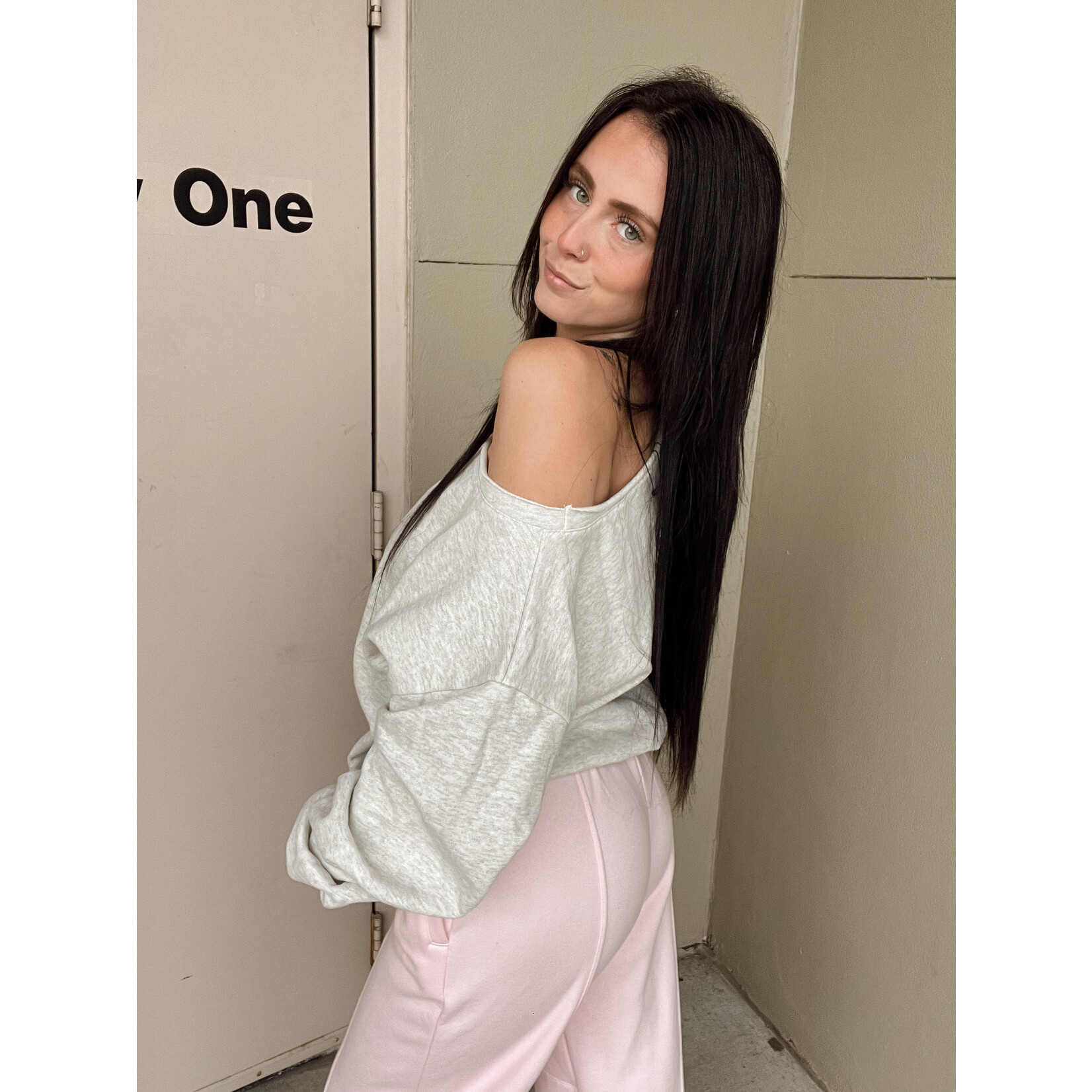 Evelyn Loose Fit One Shoulder Sweatshirt