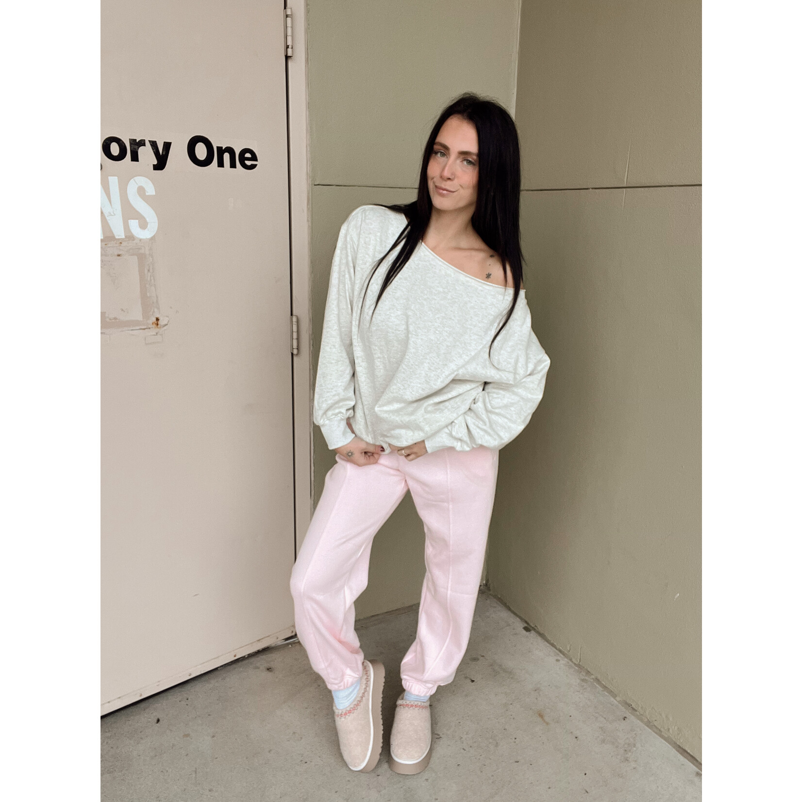 Evelyn Loose Fit One Shoulder Sweatshirt