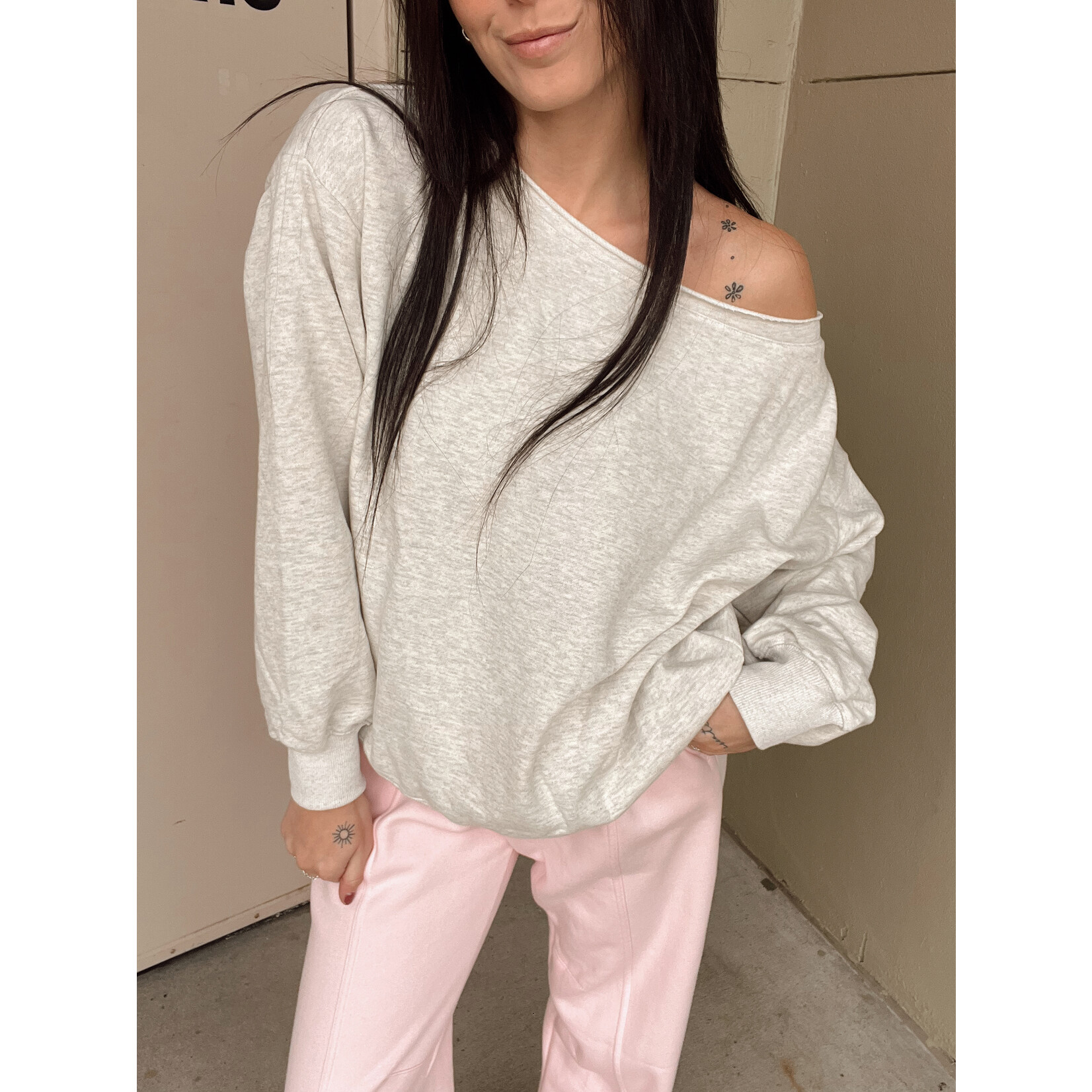 Evelyn Loose Fit One Shoulder Sweatshirt