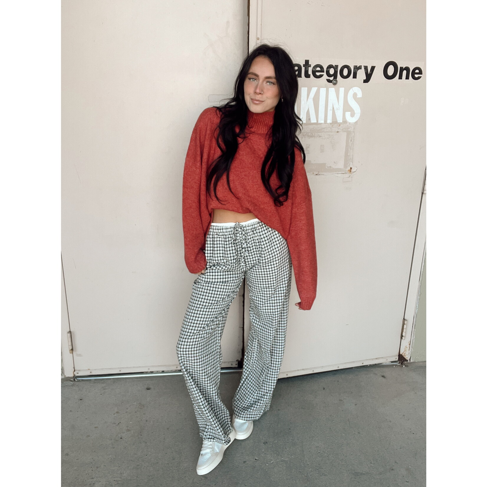 Contrast Gingham Boxer Pants