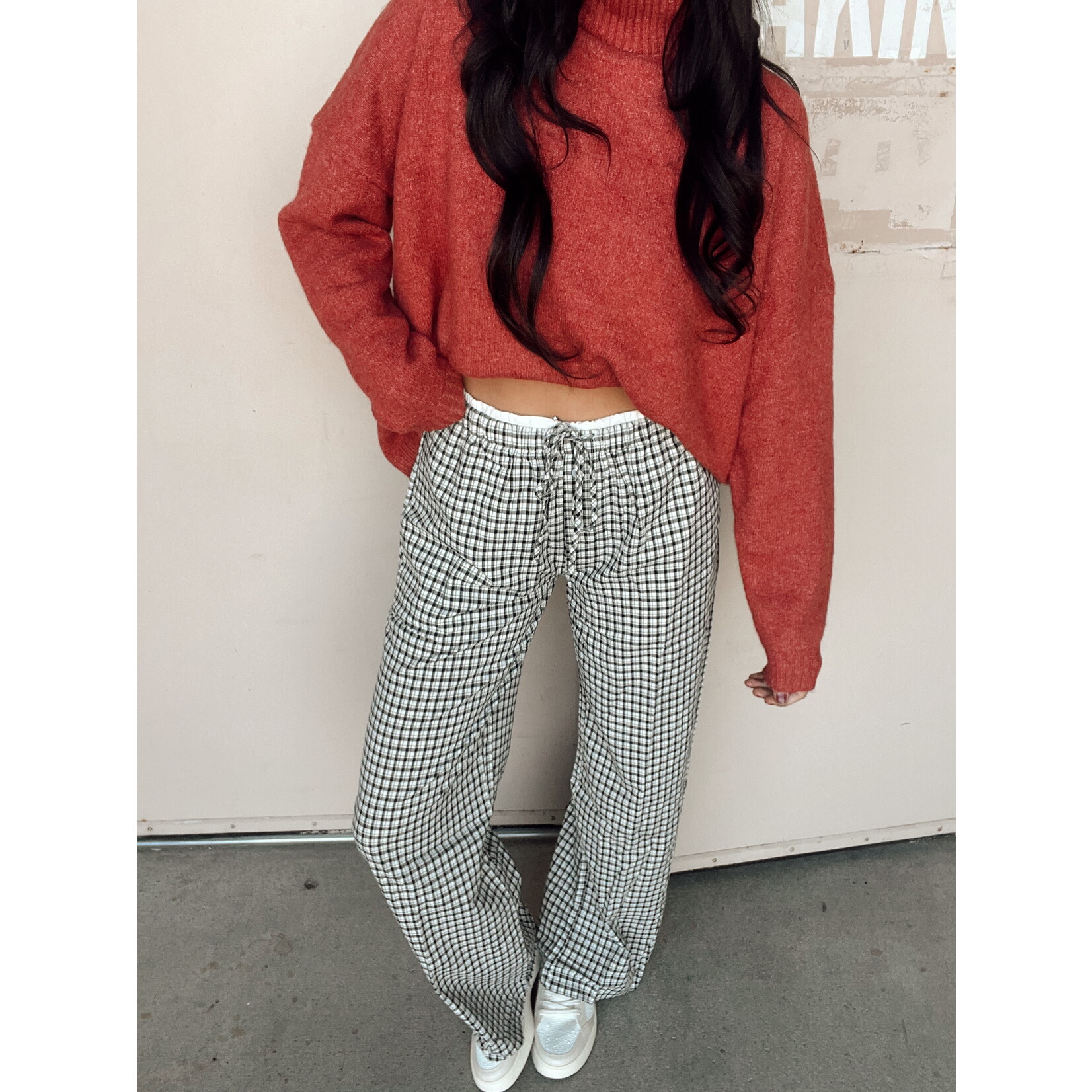 Contrast Gingham Boxer Pants