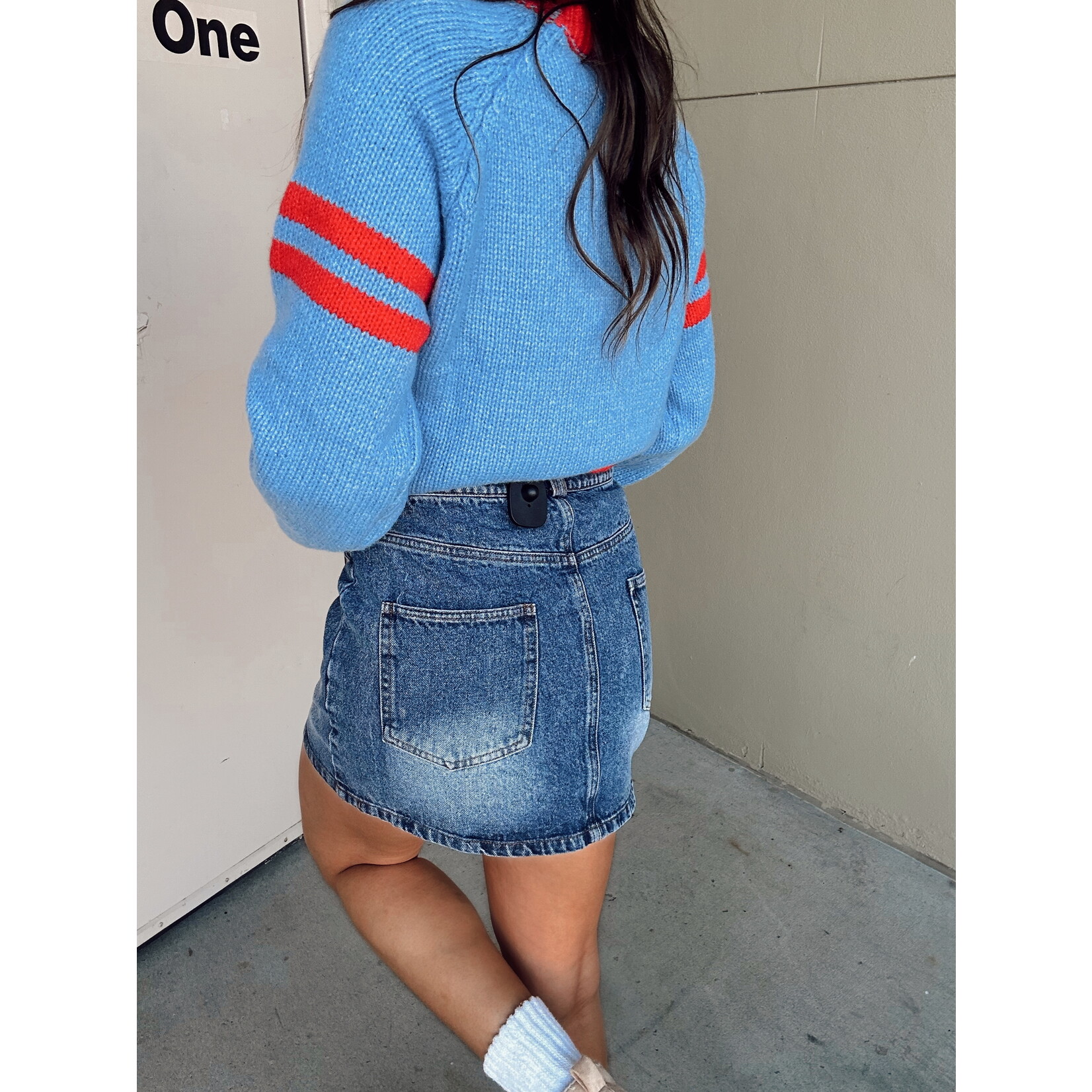 So Me Washed Denim Mini Skirt
