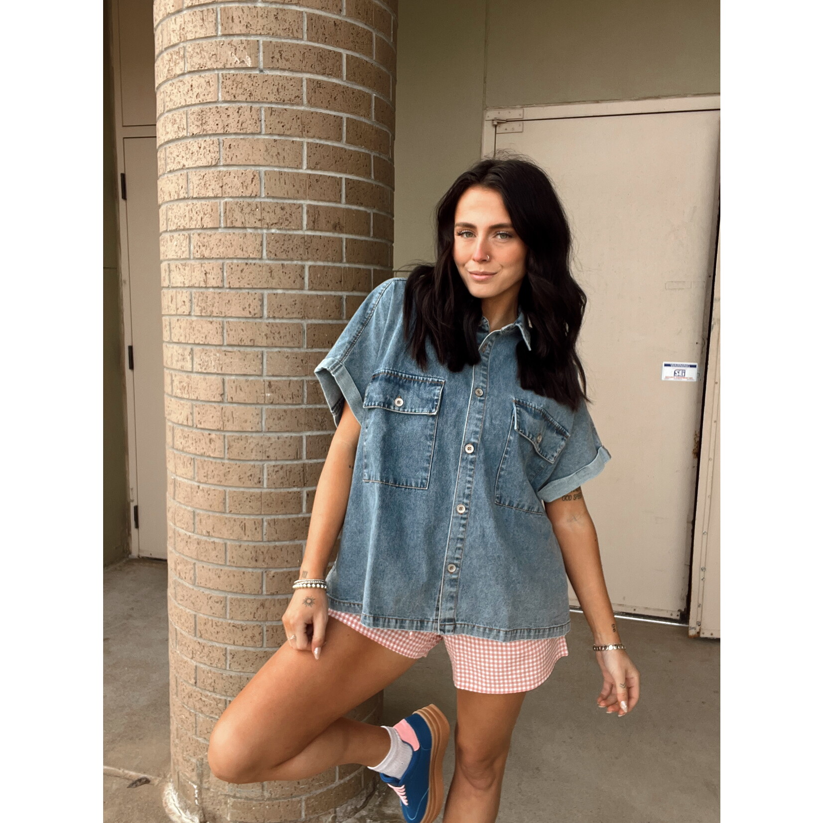 Gingham Relaxed Fit Short