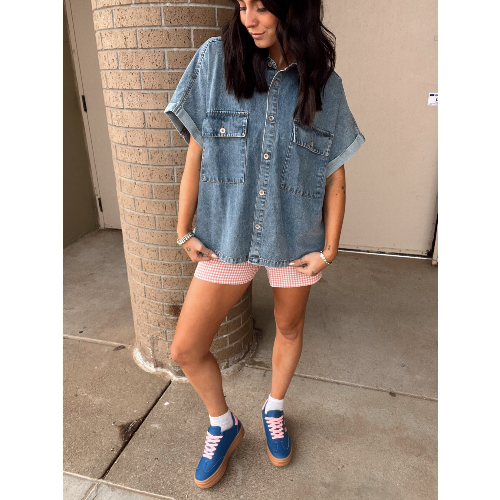Gingham Relaxed Fit Short