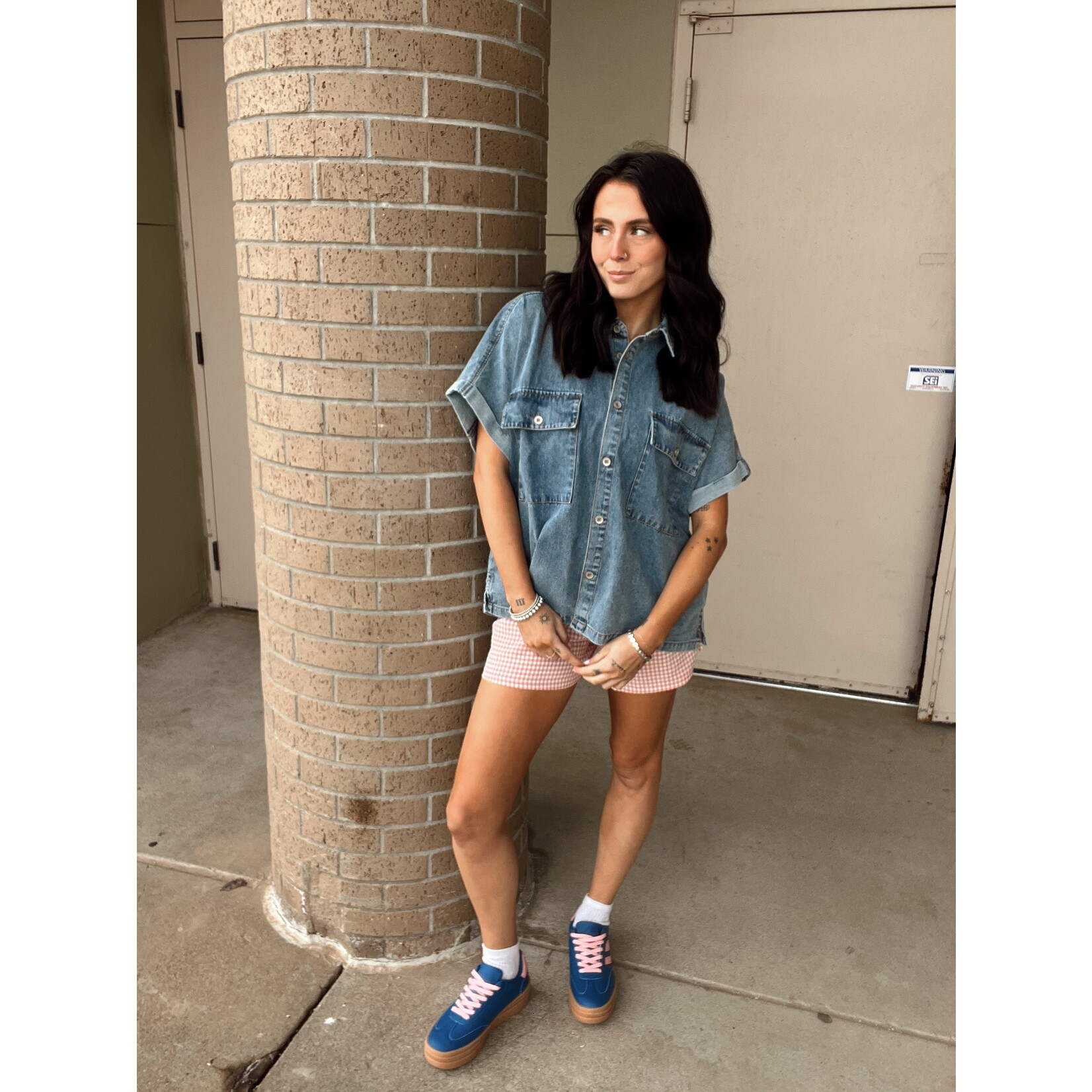 Gingham Relaxed Fit Short