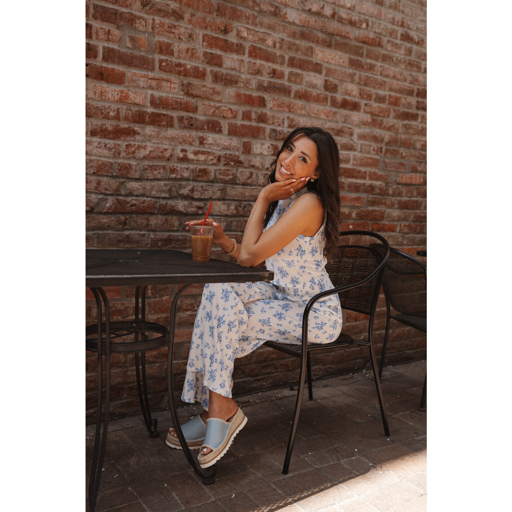 love poem Floral Crinkle Tank Top